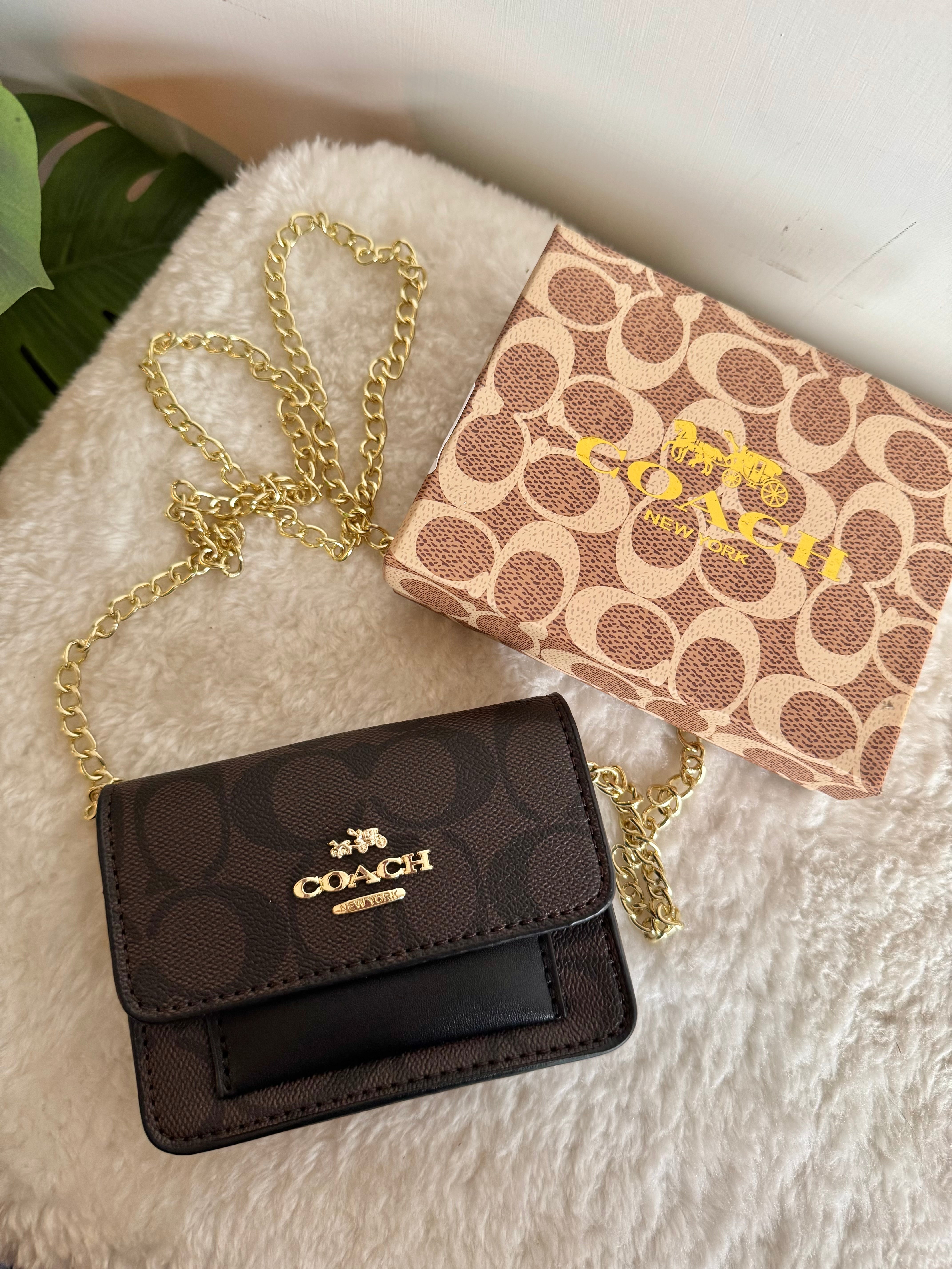 Coach Wallet with Detachable Long Chain - Signature Brown