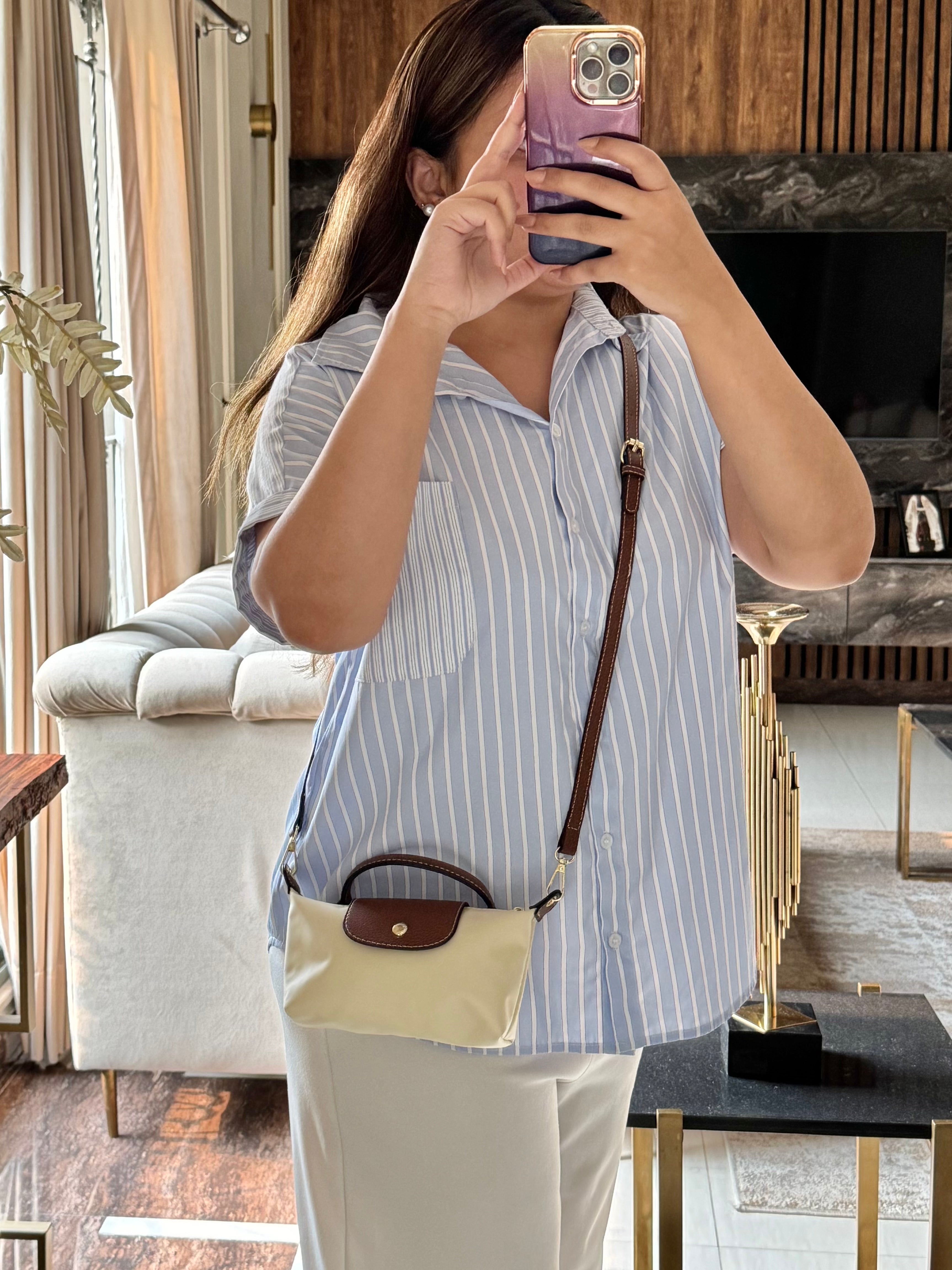 Longchamp Crossbody Bag with Strap - Small Off White (NO LOGO)