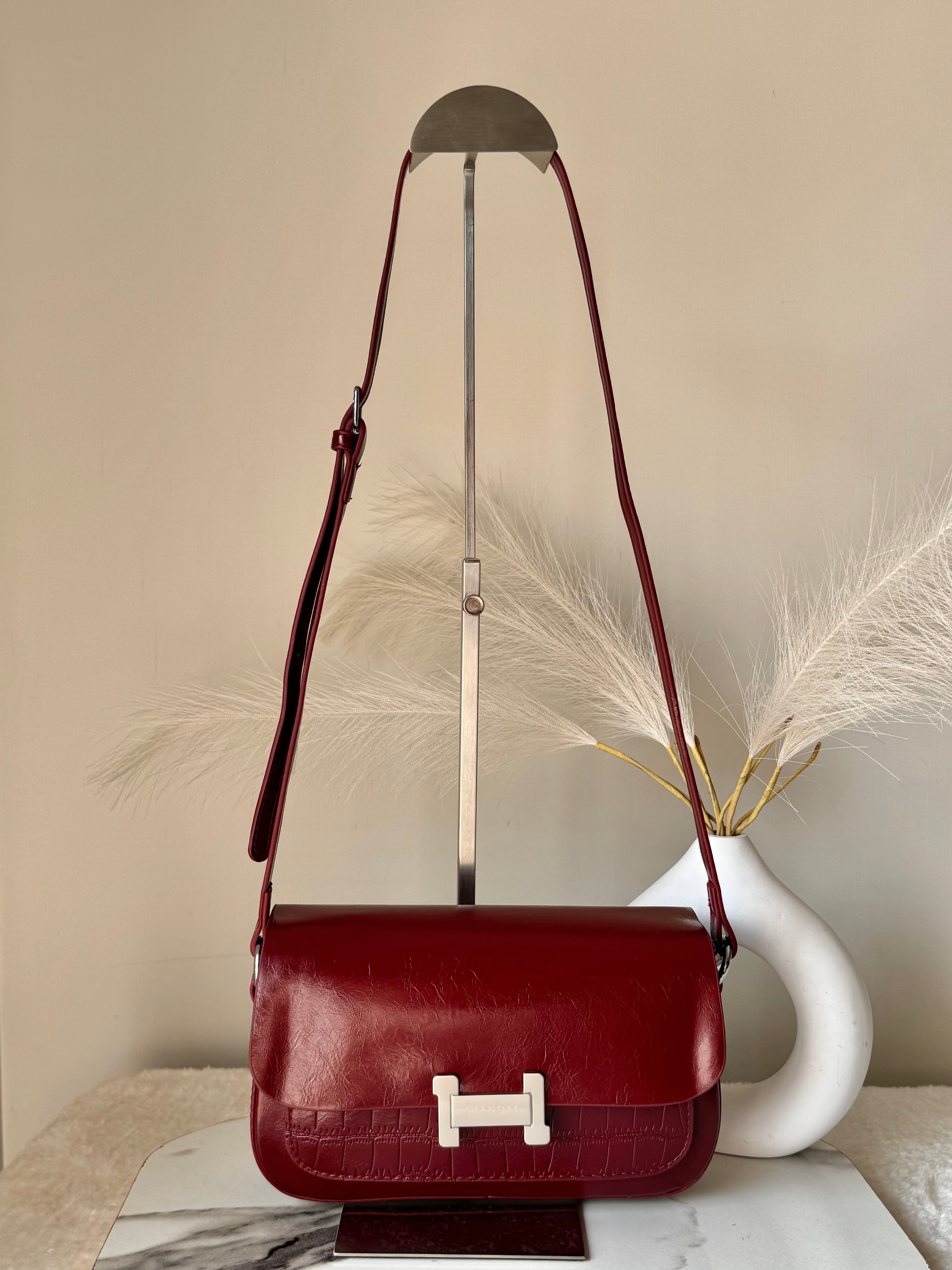 Milano Bag with Long Strap (Maroon)