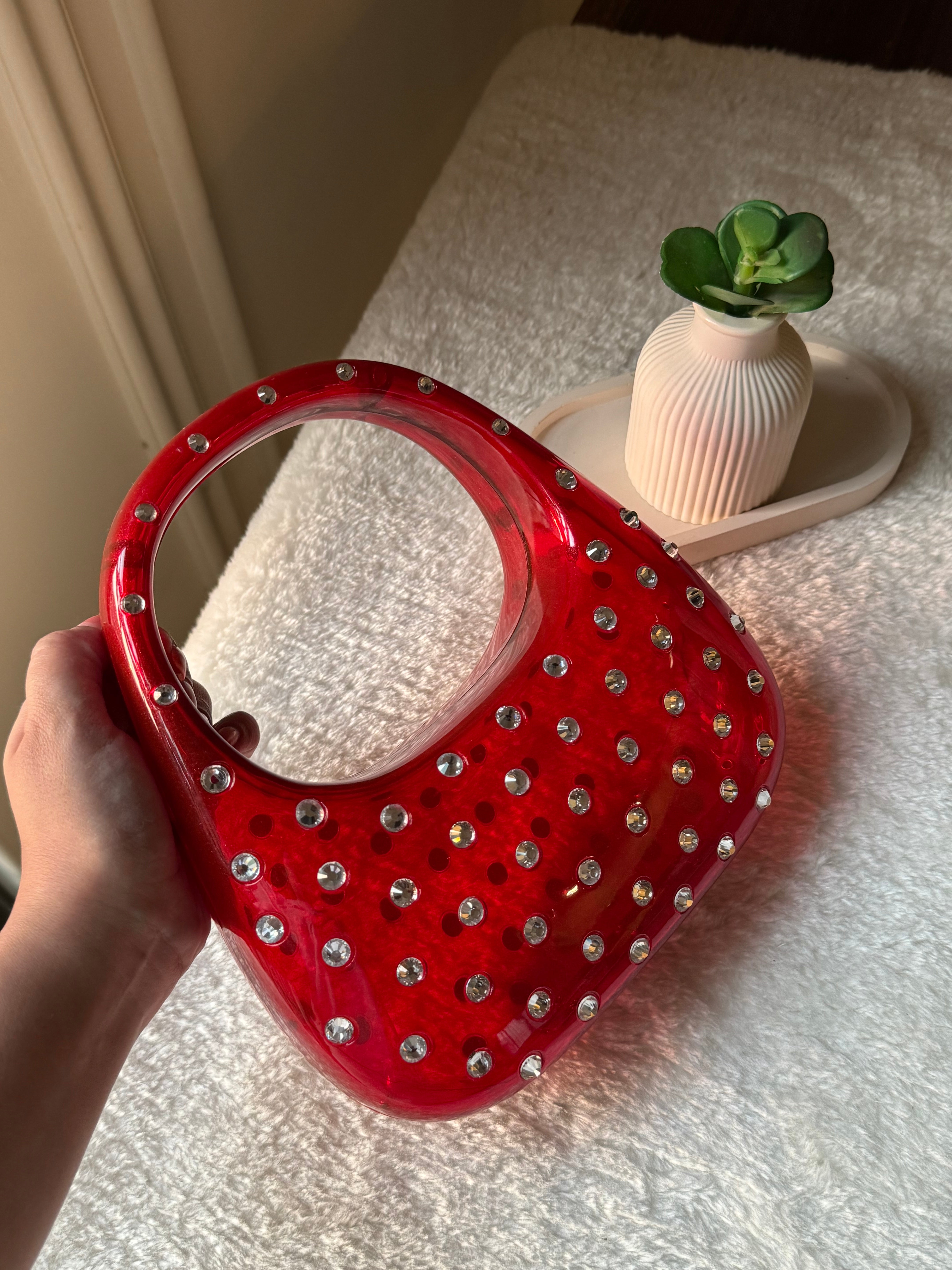 Glimmer Clutch (Red) with Long Chain