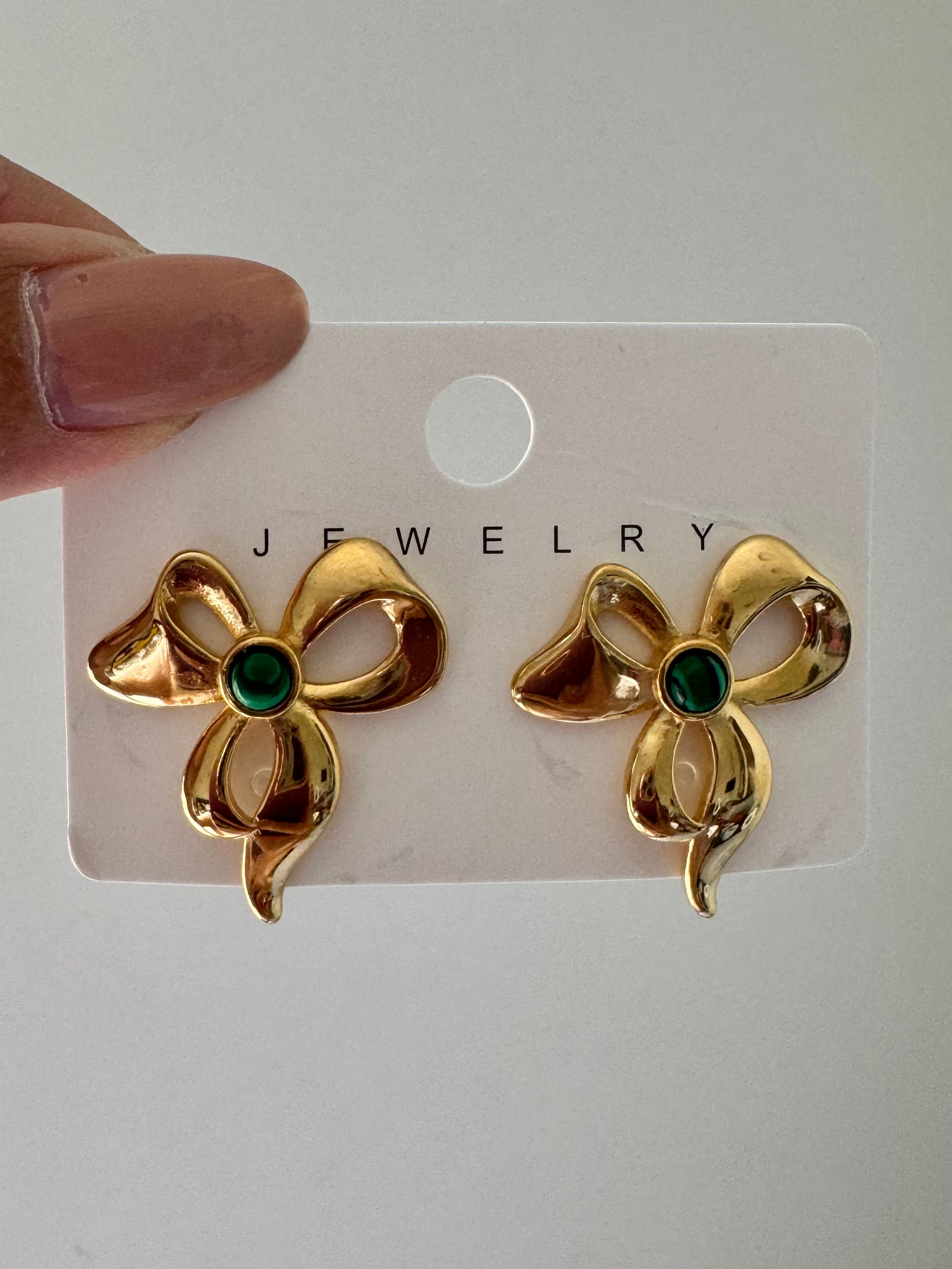 Emerald Grace Bows - 18K Gold Plated