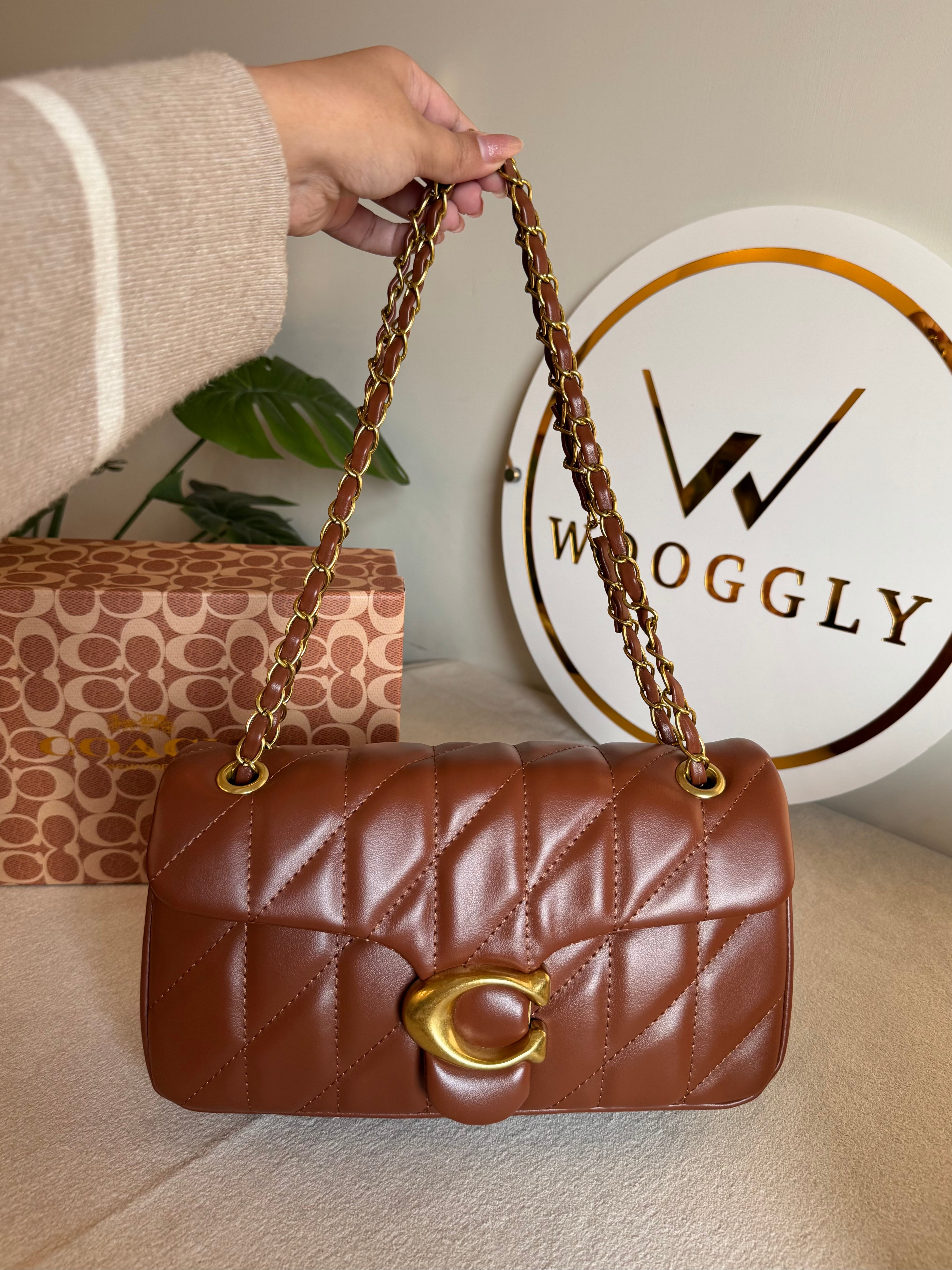 COACH Quilted Tabby PREMIUM (Fall Brown) - BOX PACKING