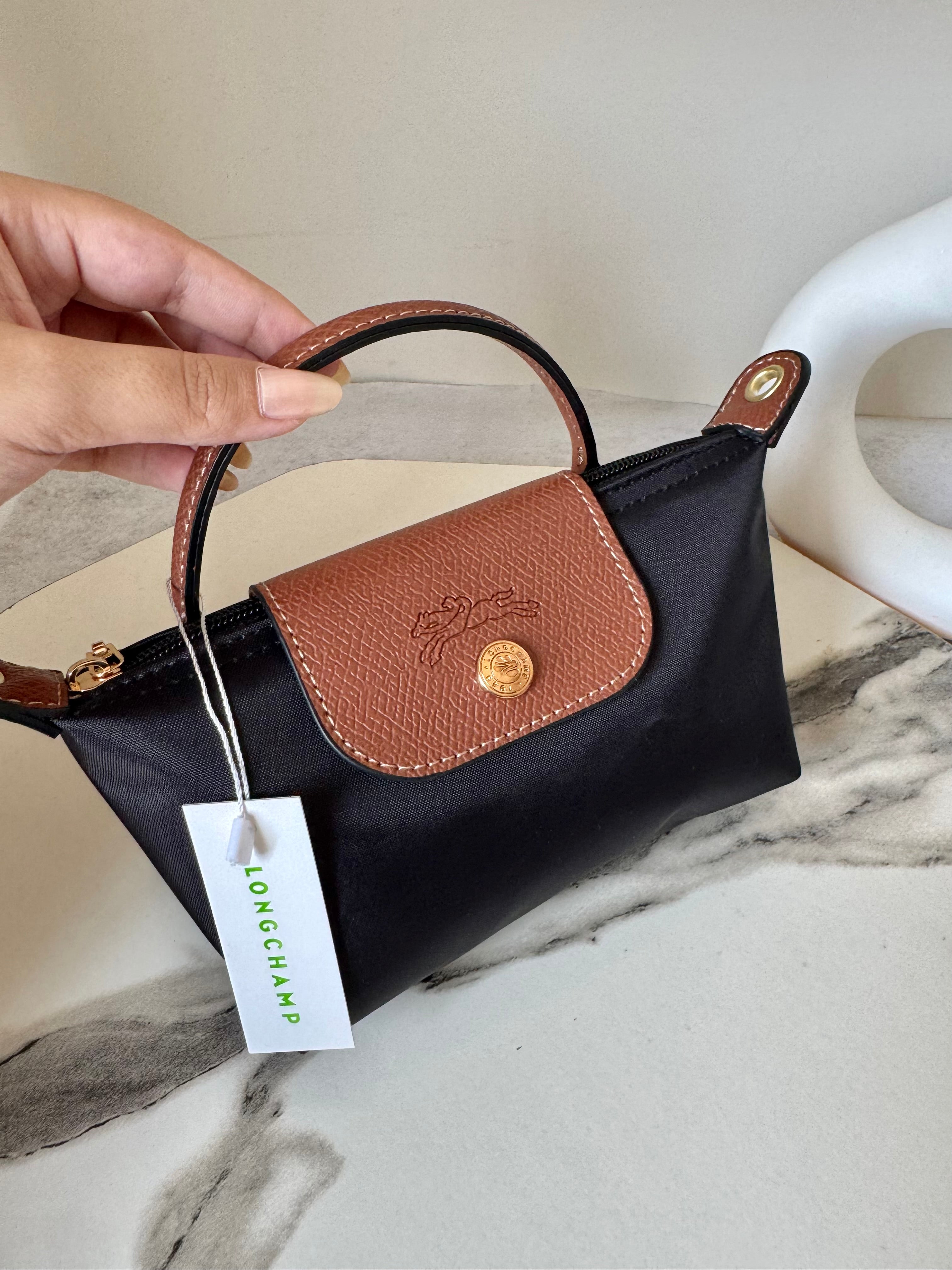 LongChamp Crossbody Bag with Strap - Black (WITH BRAND LOGO)