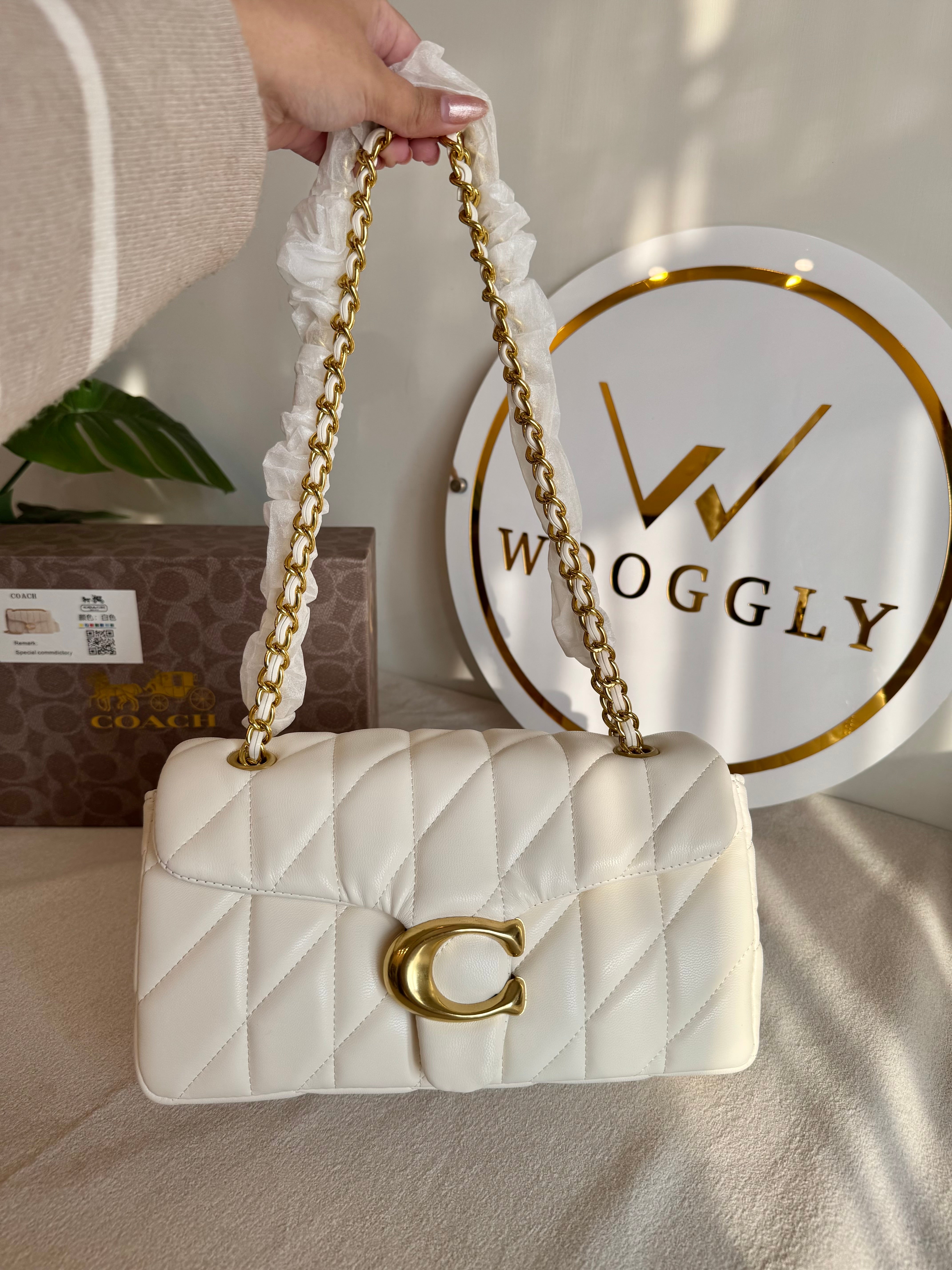 COACH Quilted Tabby PREMIUM (White) - BOX PACKING