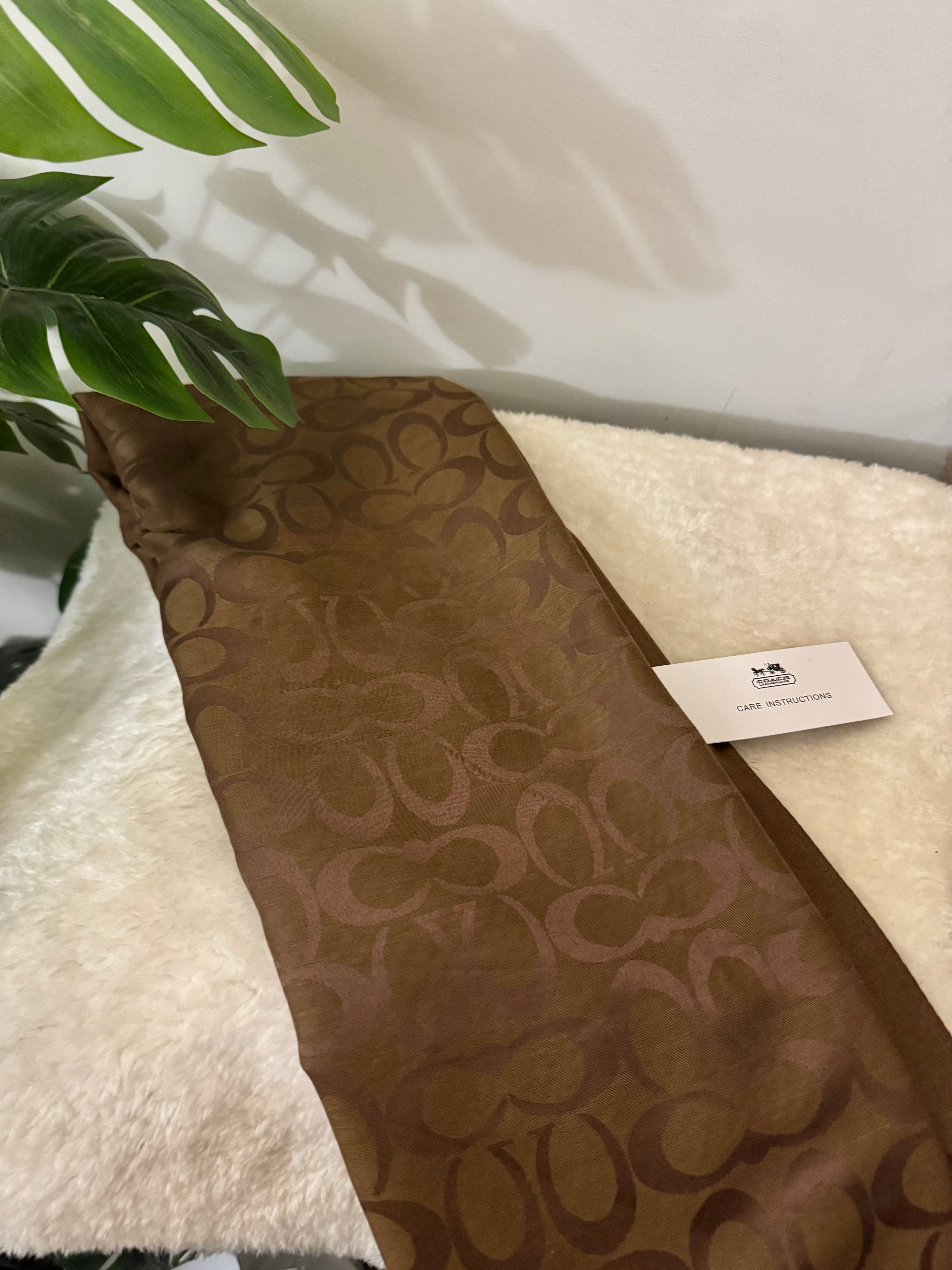 Coach Branded Shawl - Dark Brown