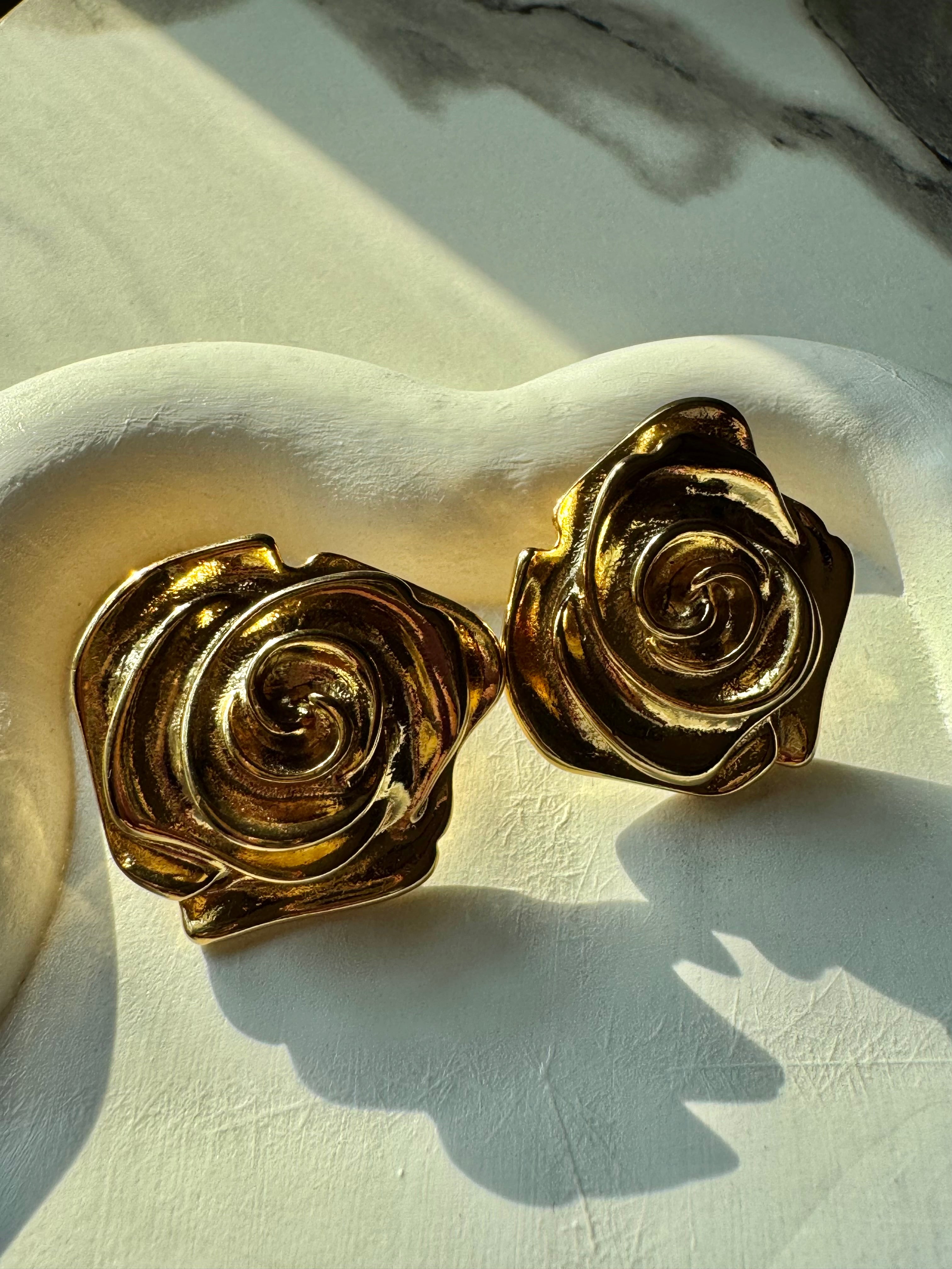 Adore Rose Studs - 18K Gold Plated