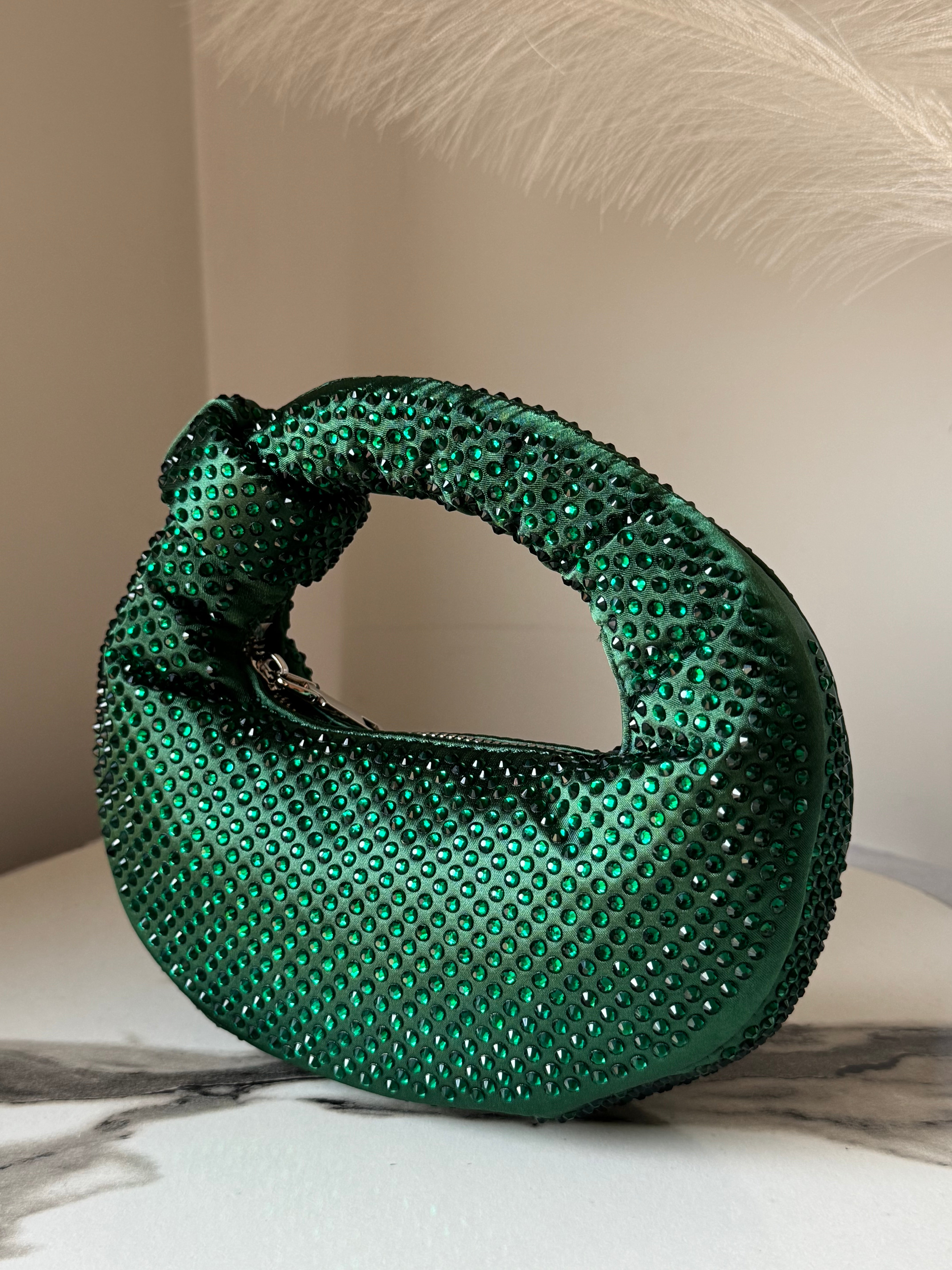 JW PIE Inspired Rhinestone Bag (Green)