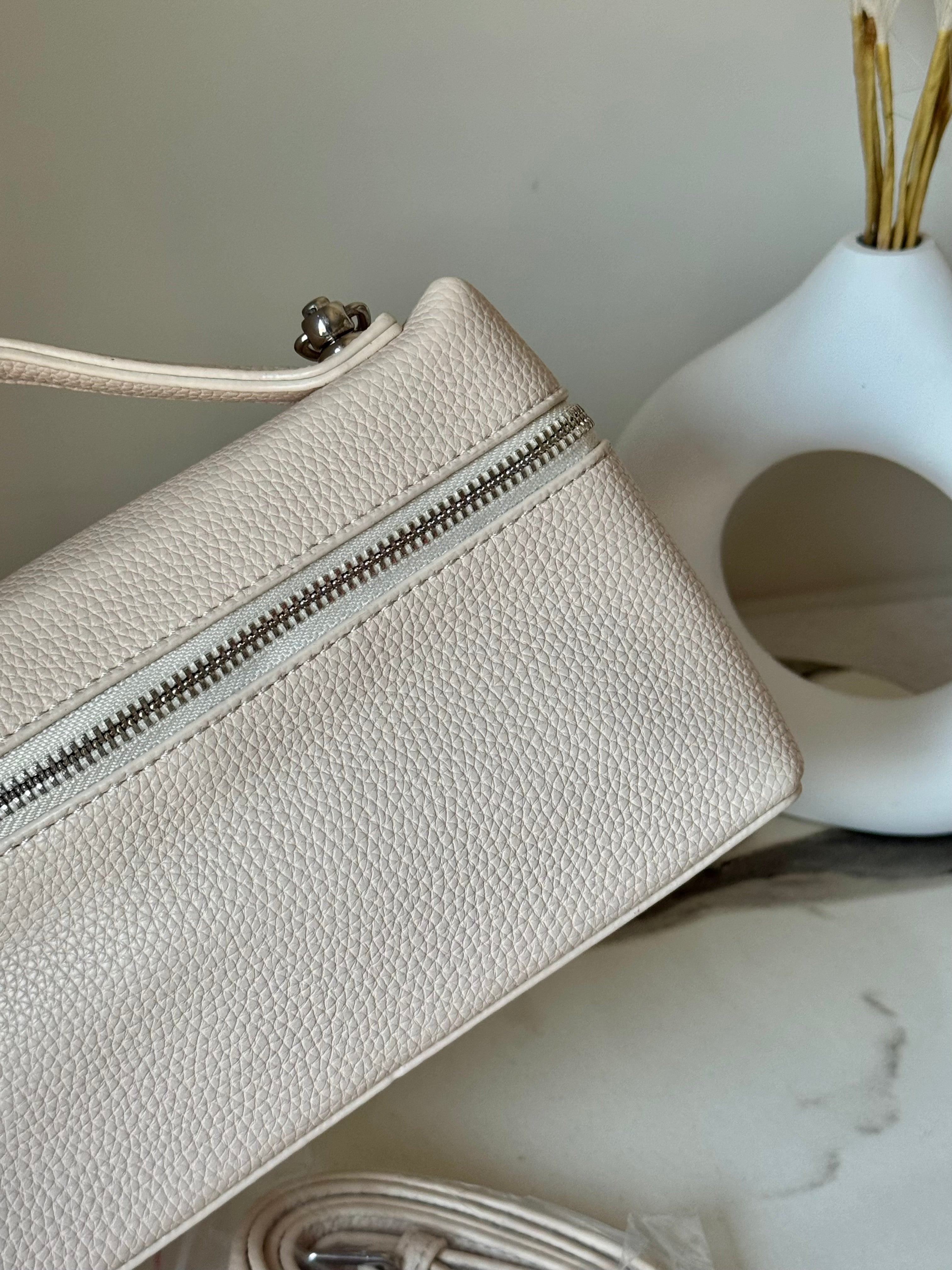 Loro Piana Inspired with Strap & Silk Scarf - Off White