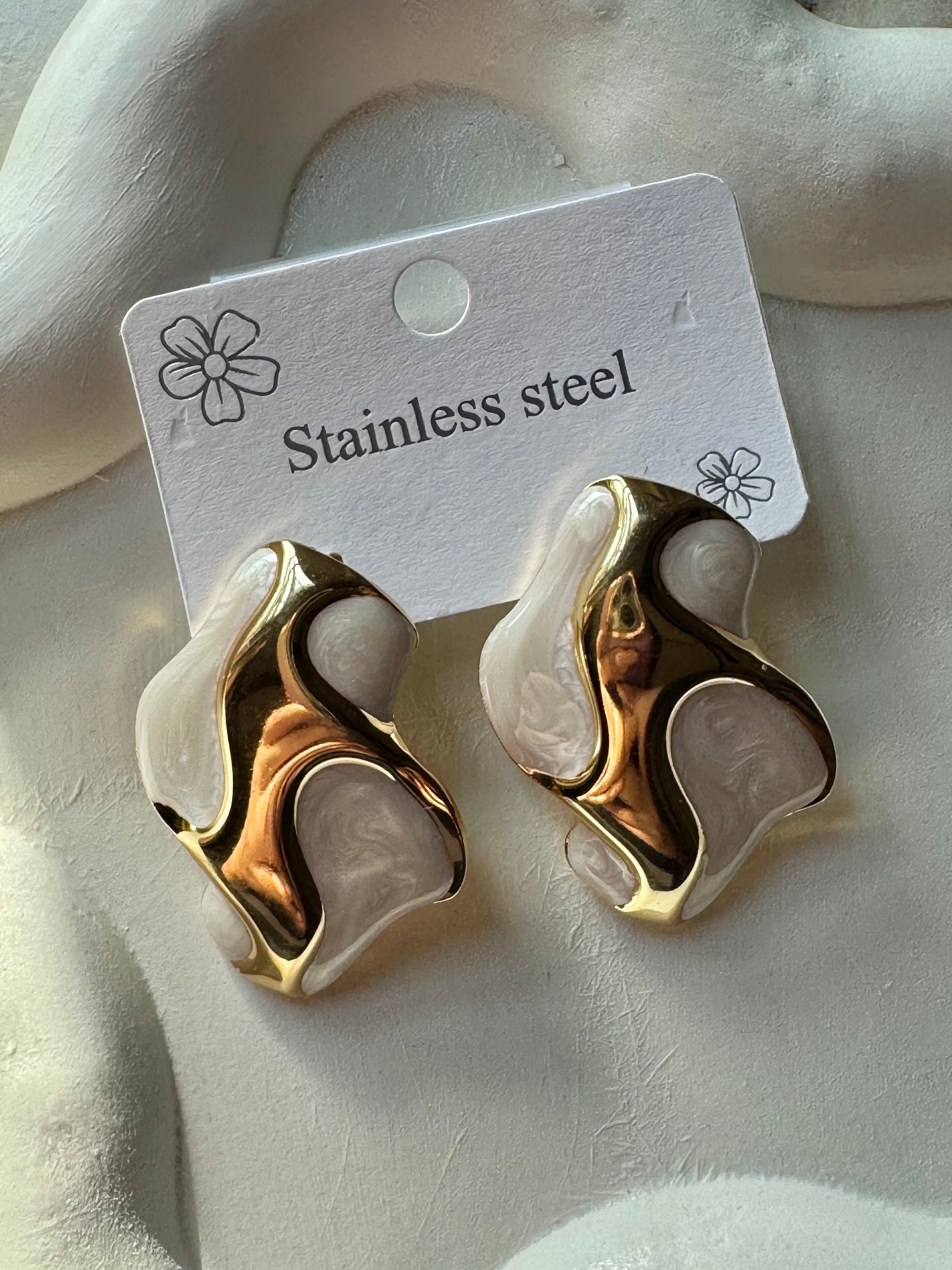Halo Earrings - White & Black