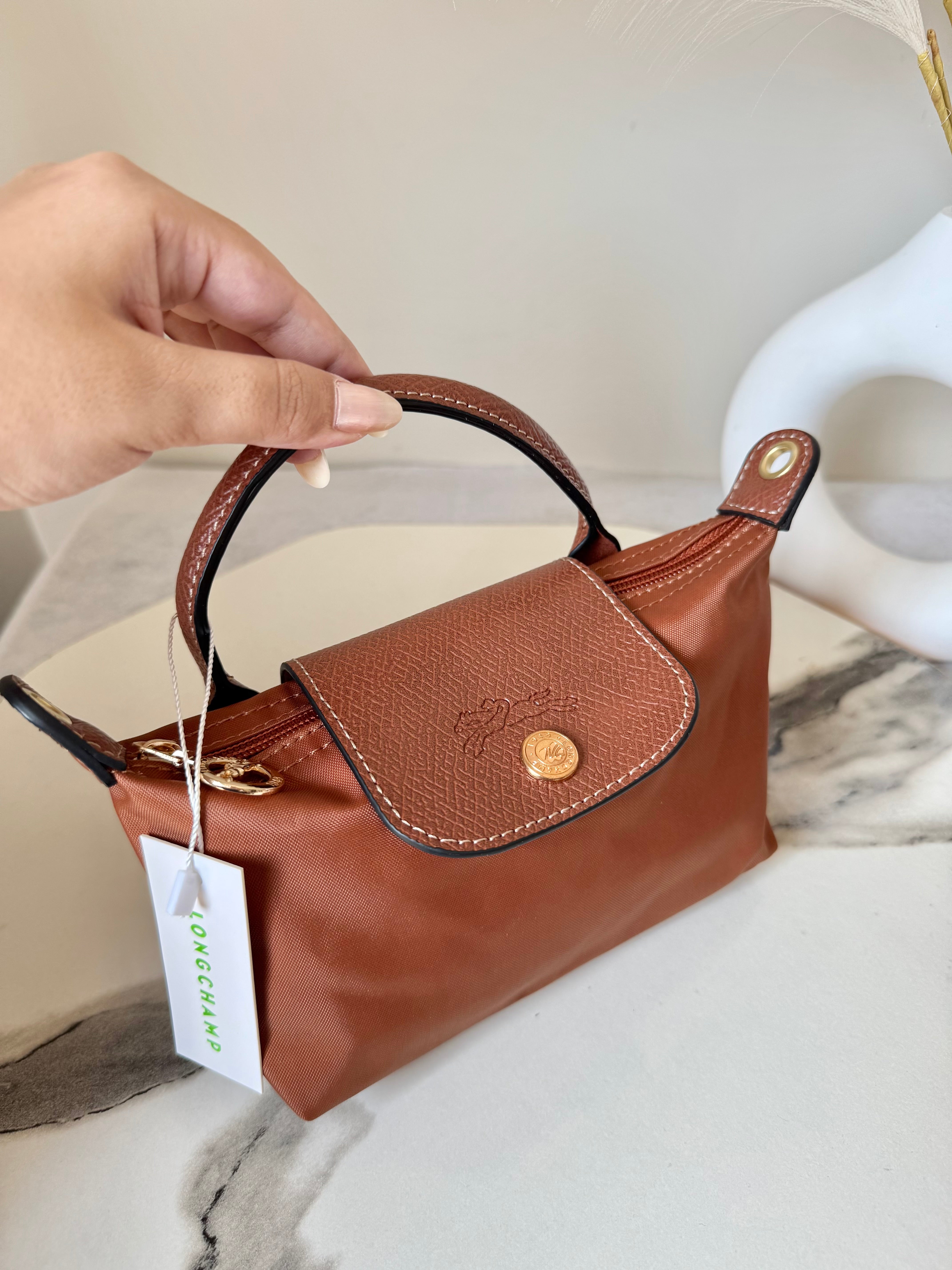 LongChamp Crossbody Bag with Strap - Rust (WITH BRAND LOGO)