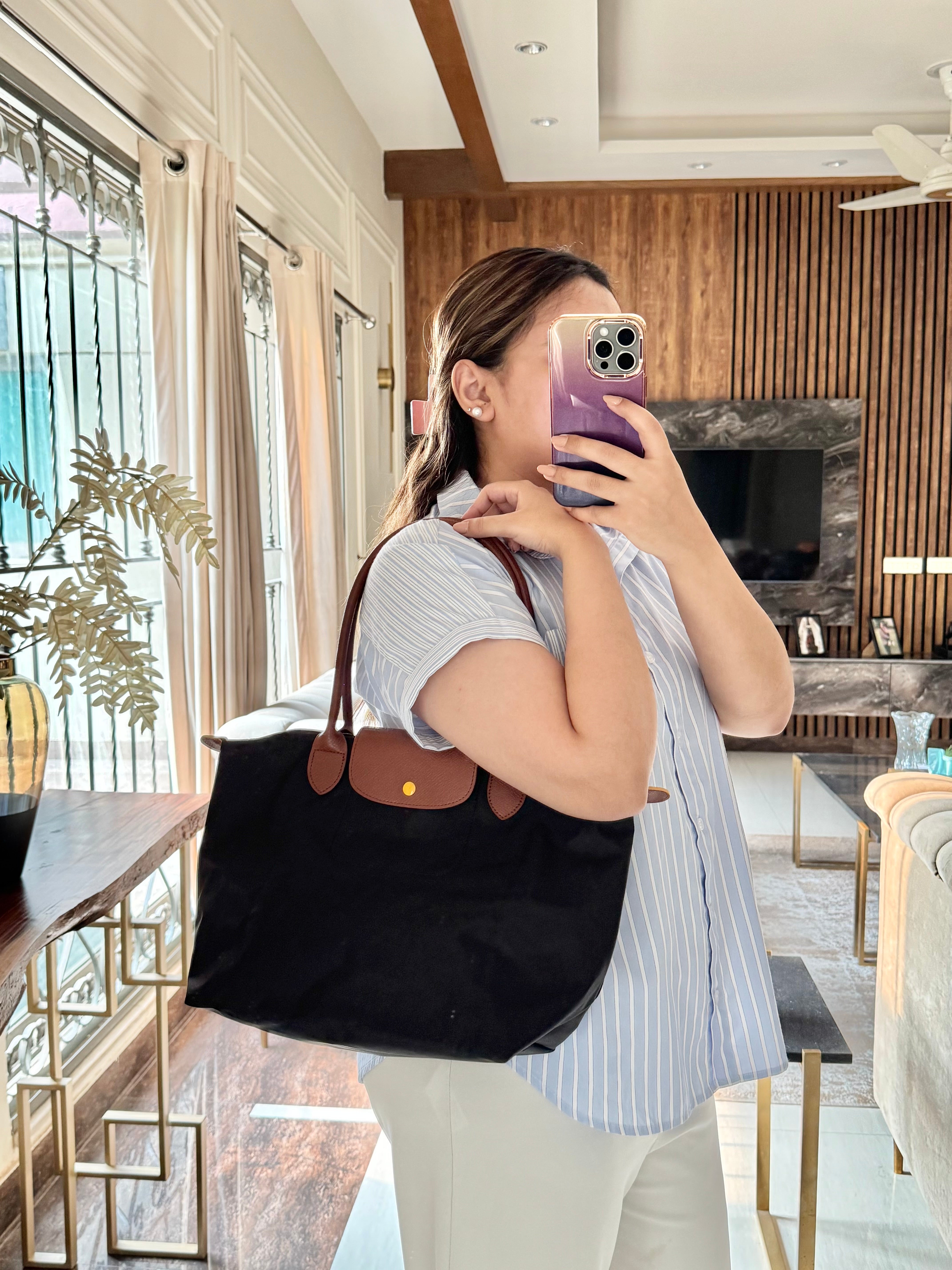 Longchamp Tote Bag - Large Black (NO LOGO)