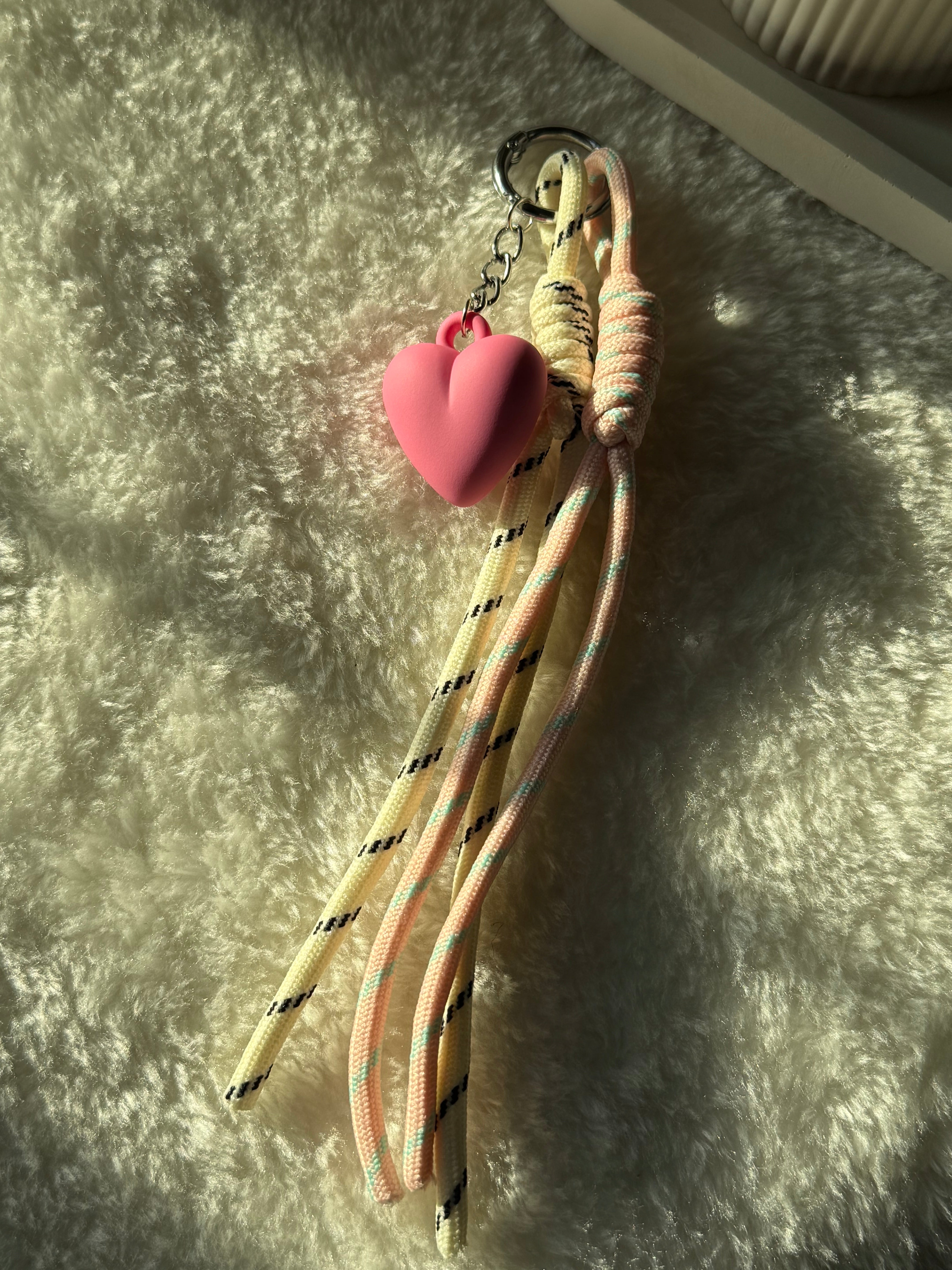 Pink Heart Bag Charm