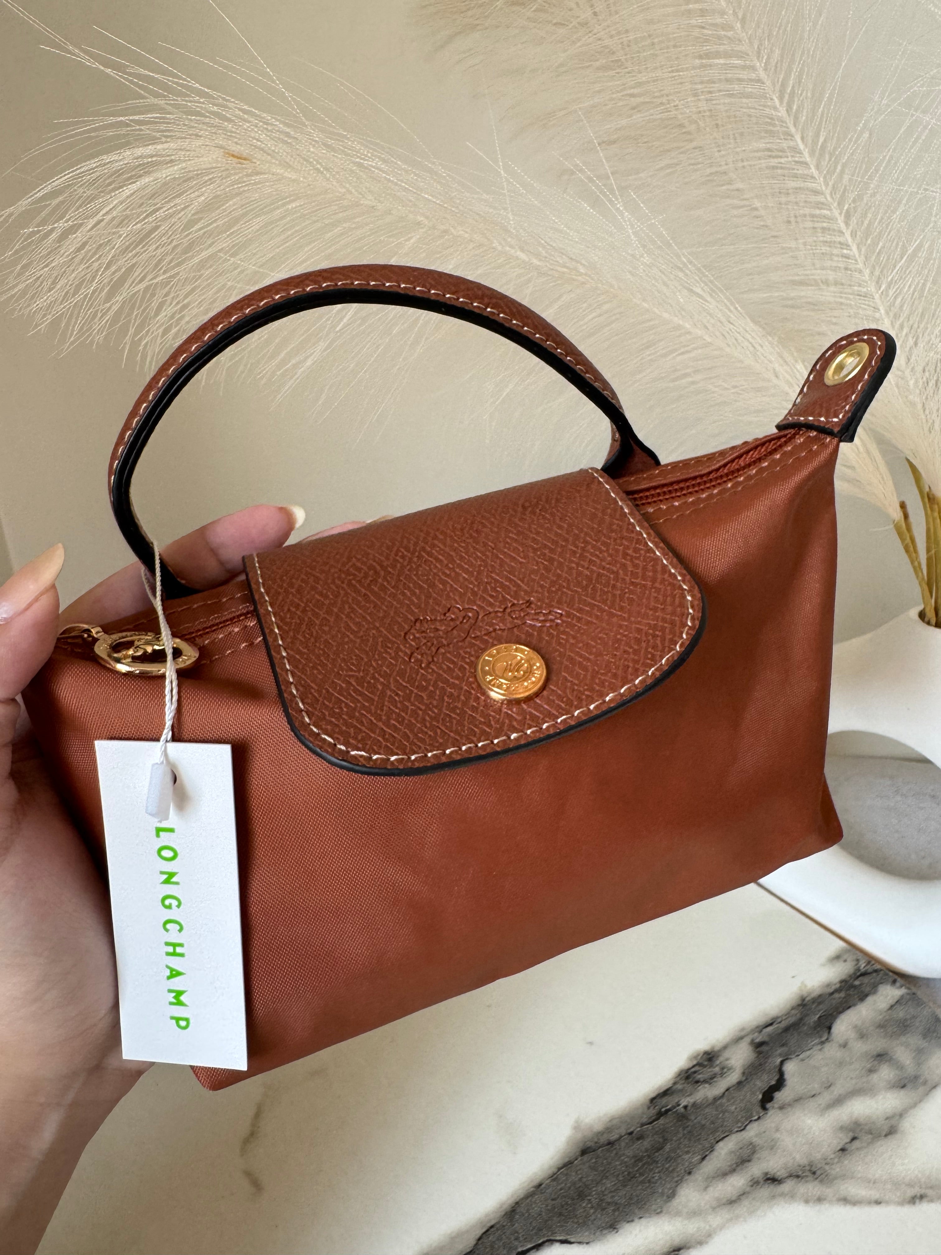 LongChamp Crossbody Bag with Strap - Rust (WITH BRAND LOGO)