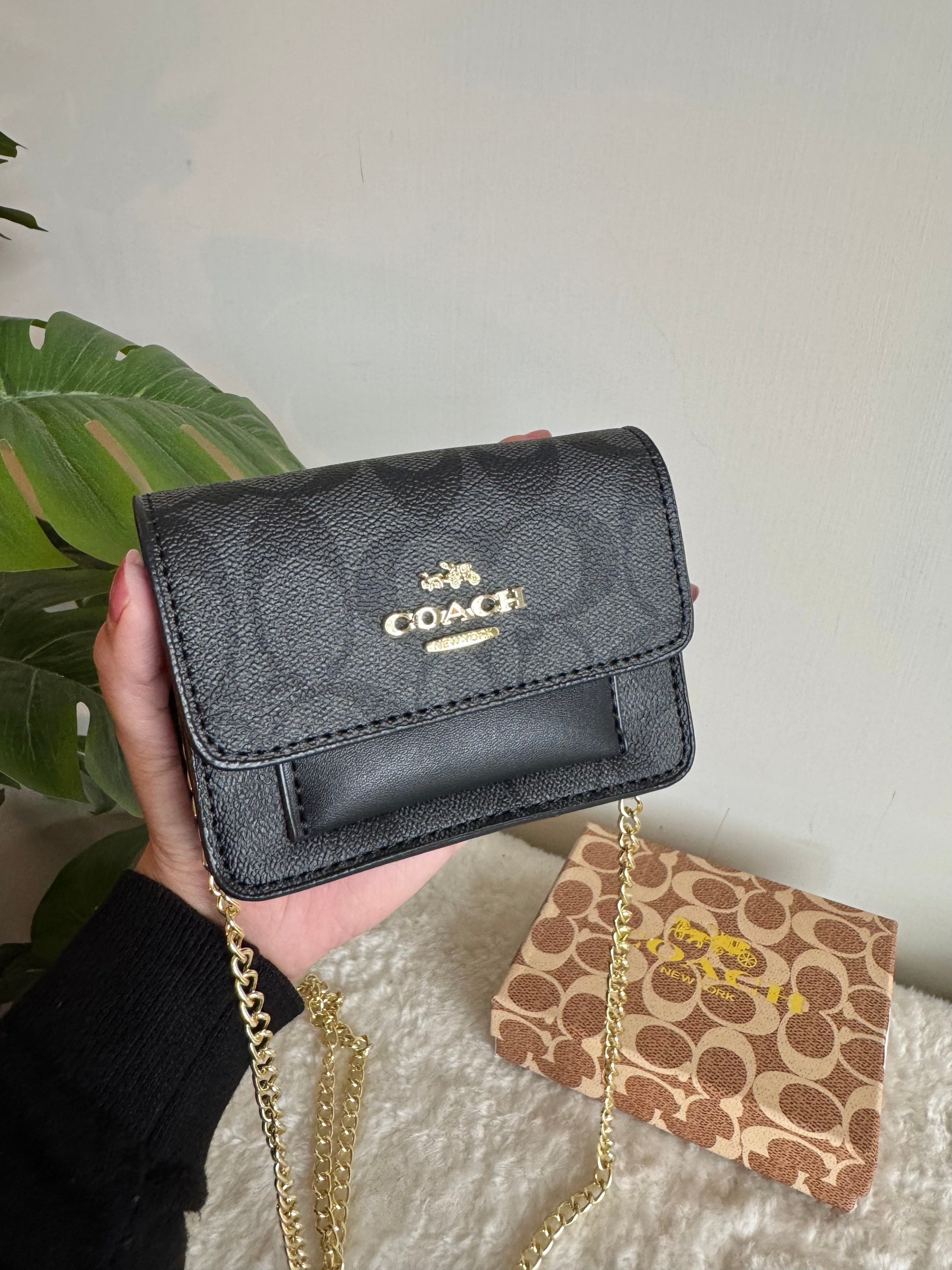 Coach Wallet with Detachable Long Chain - Black