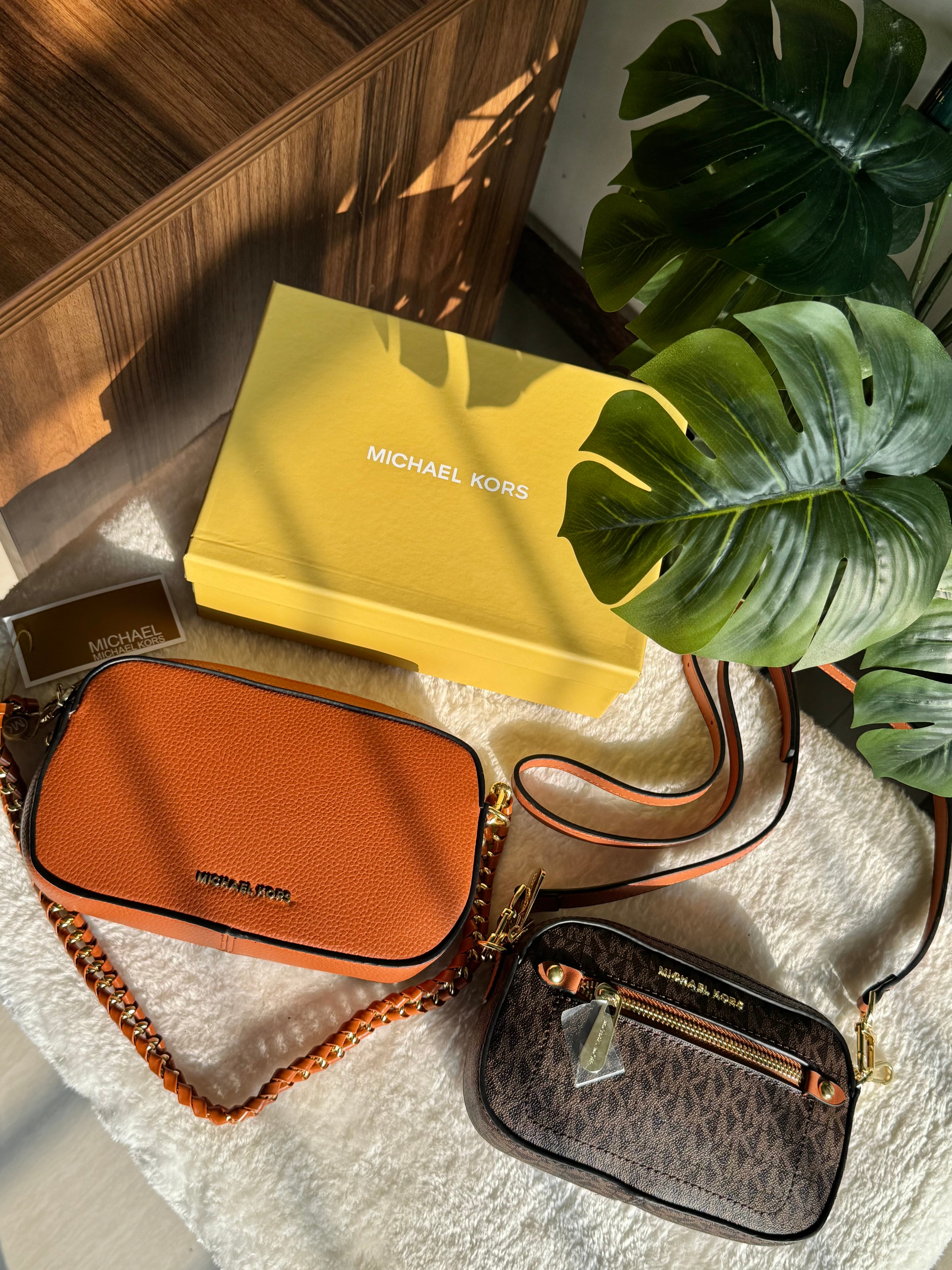 Premium Michael Kors Set of 2 Crossbody Bags with BOX (Brown)