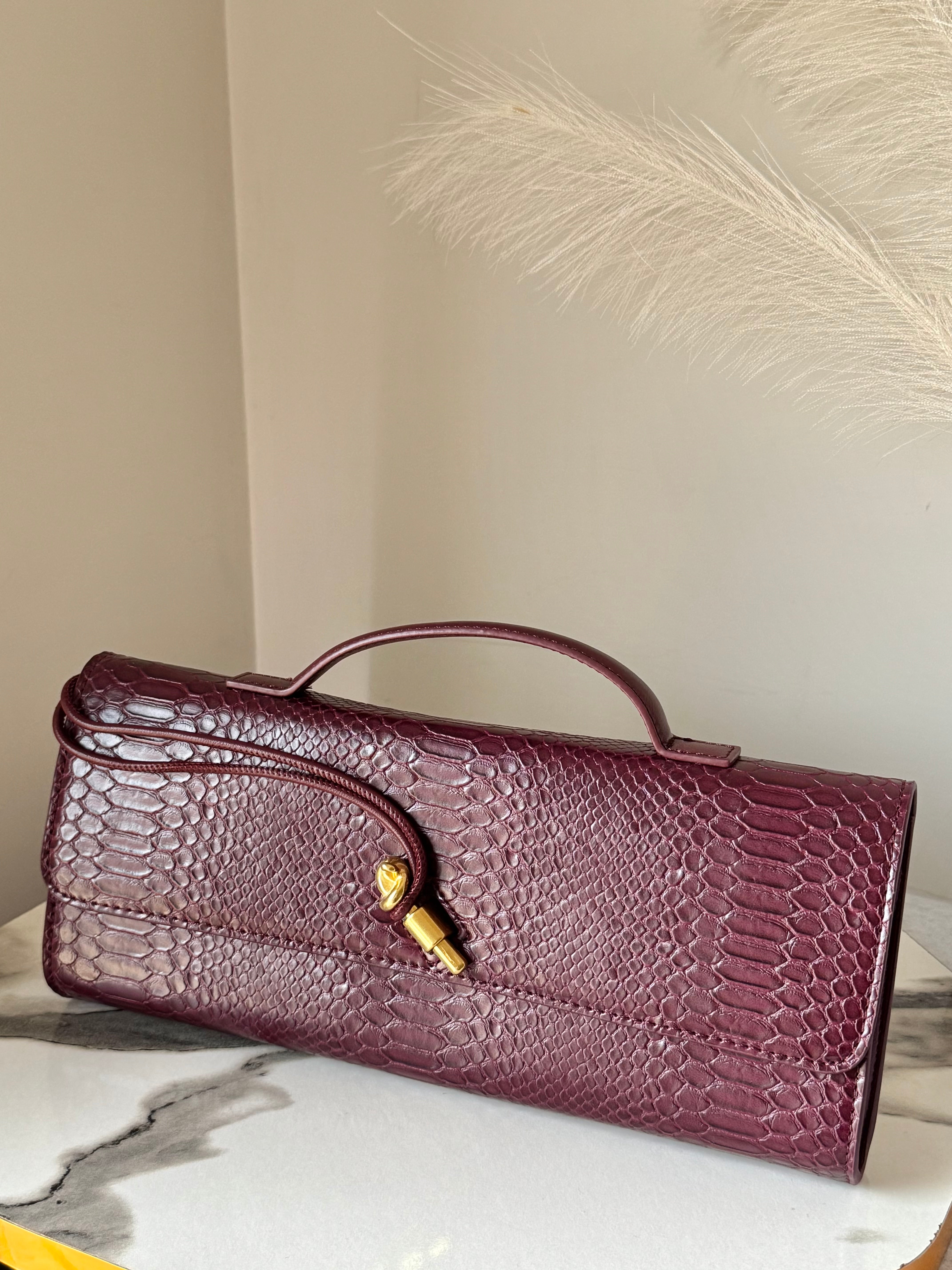 Bottega Veneta Inspired Clutch (Burgandy)