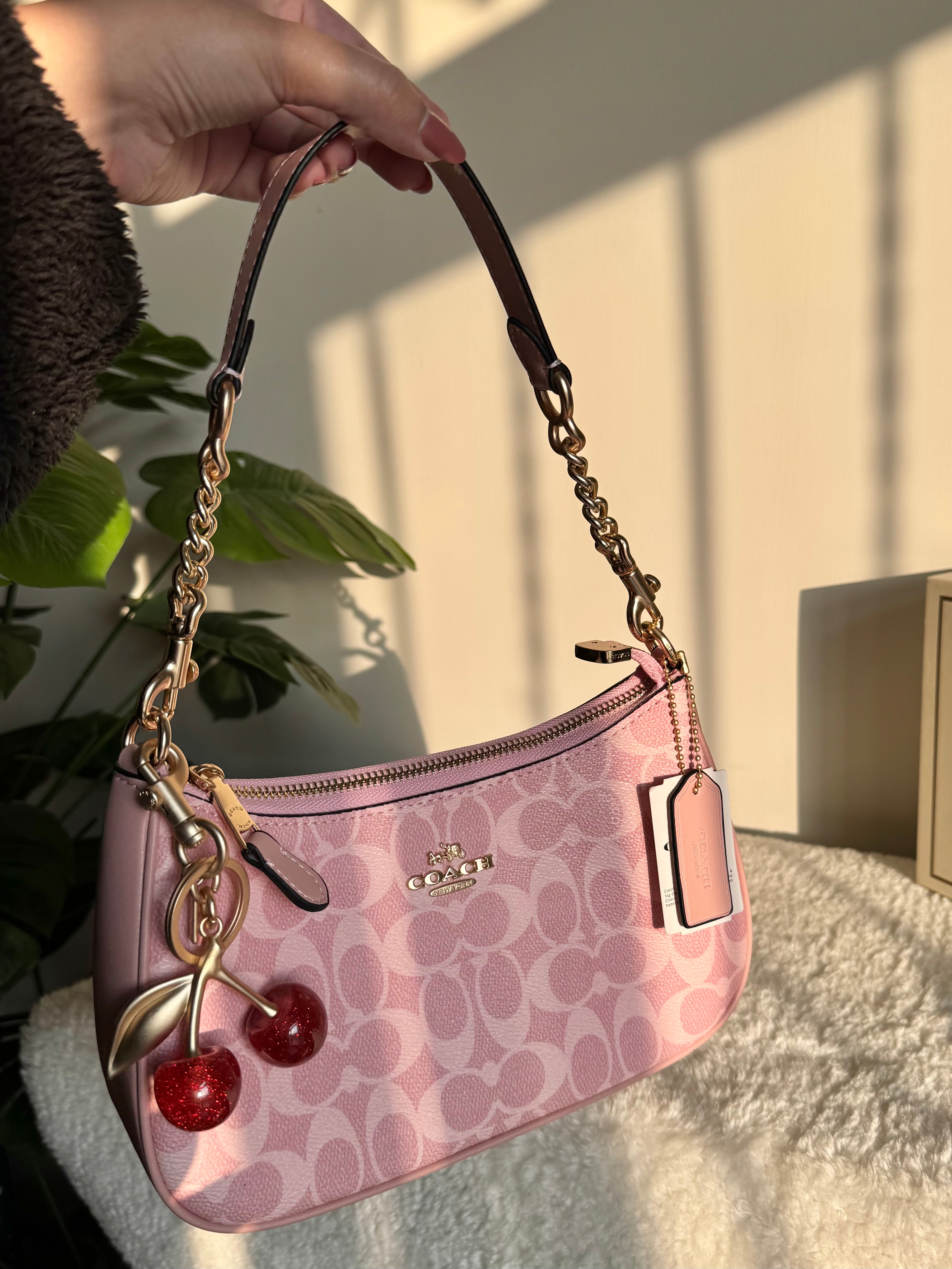 COACH TERI PREMIUM with Coach Cherry Charm (Pink) - BOX PACKING
