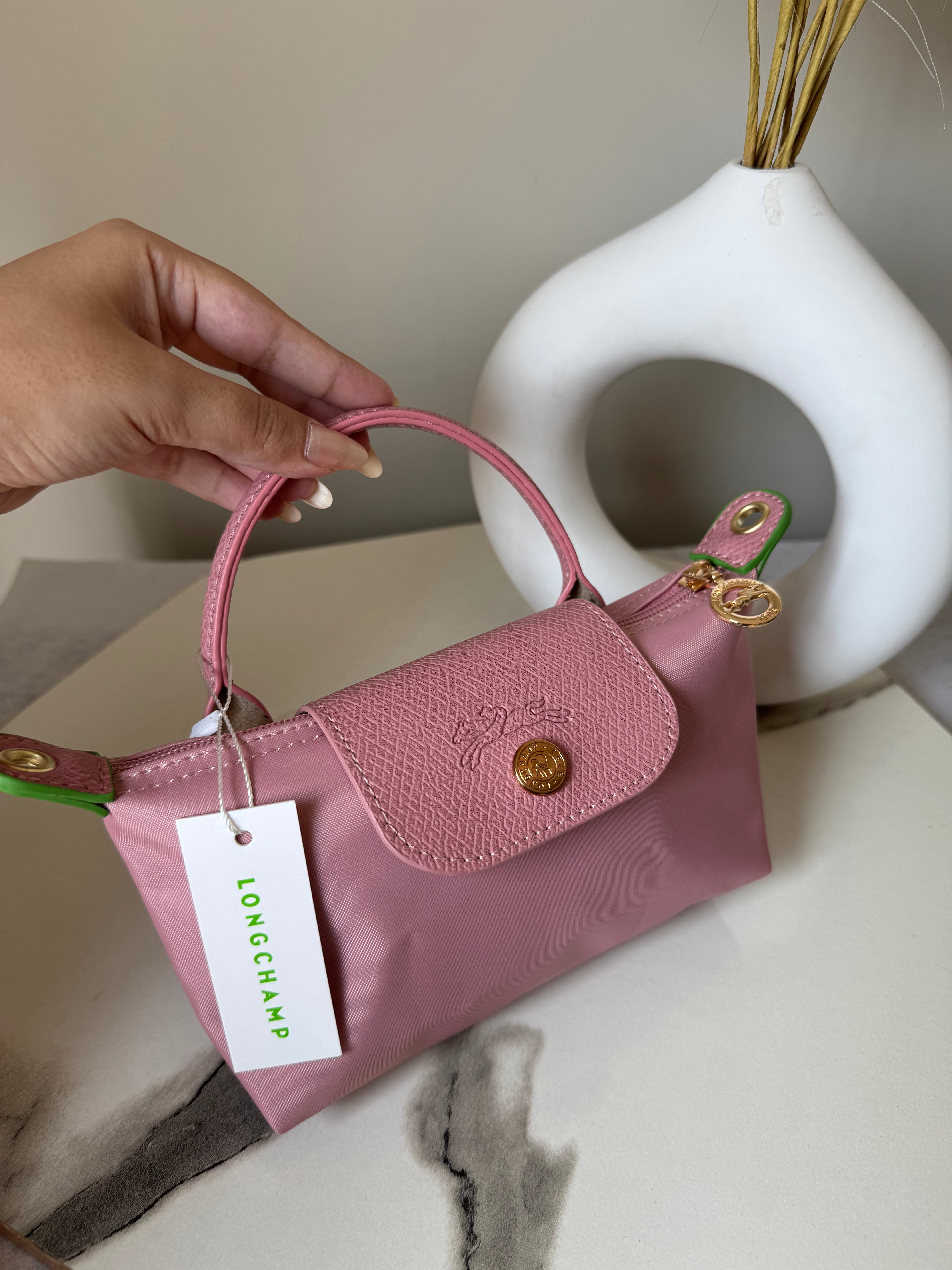LongChamp Crossbody Bag with Strap - Marshmallow Pink (WITH BRAND LOGO)