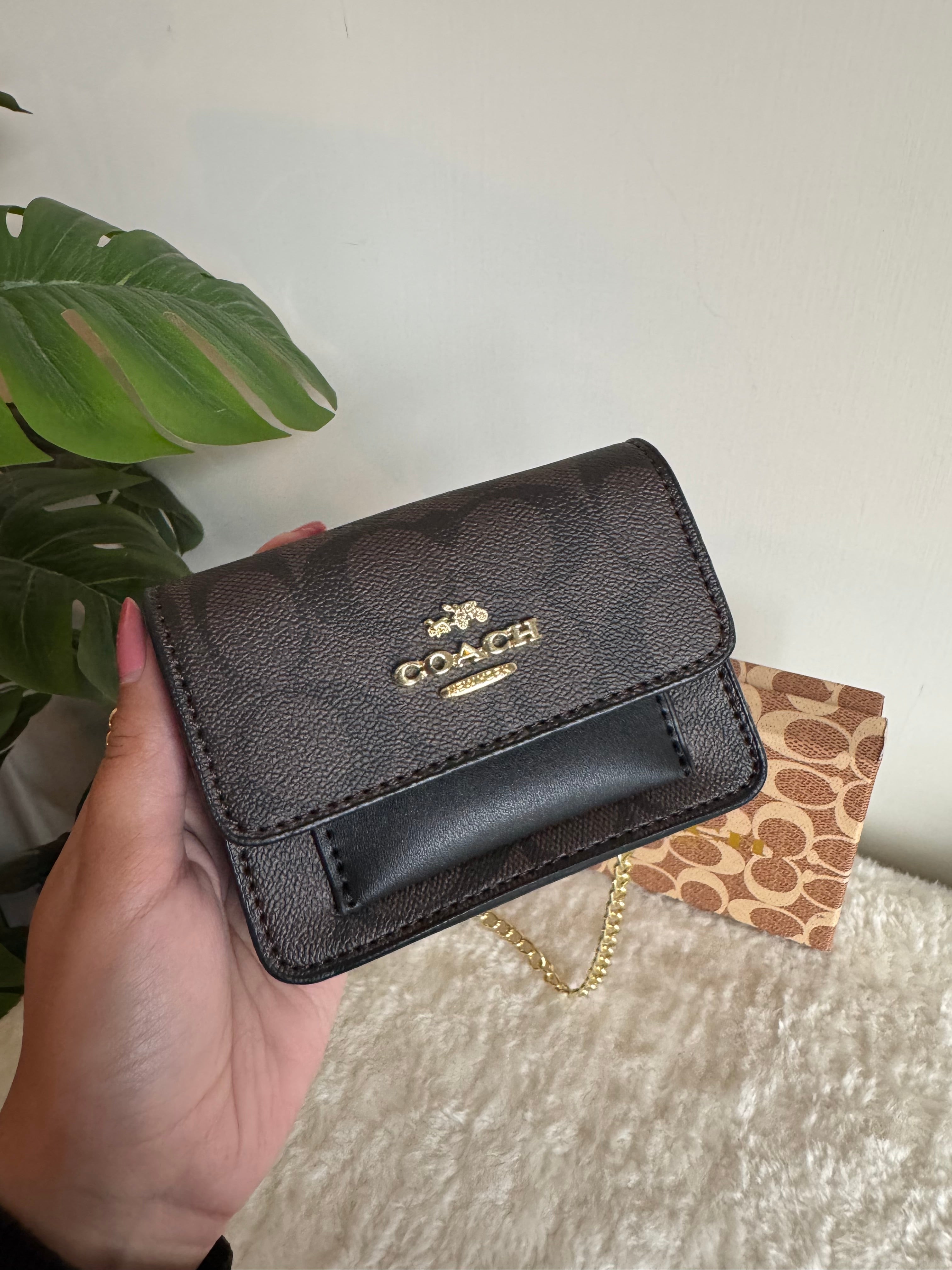 Coach Wallet with Detachable Long Chain - Signature Brown