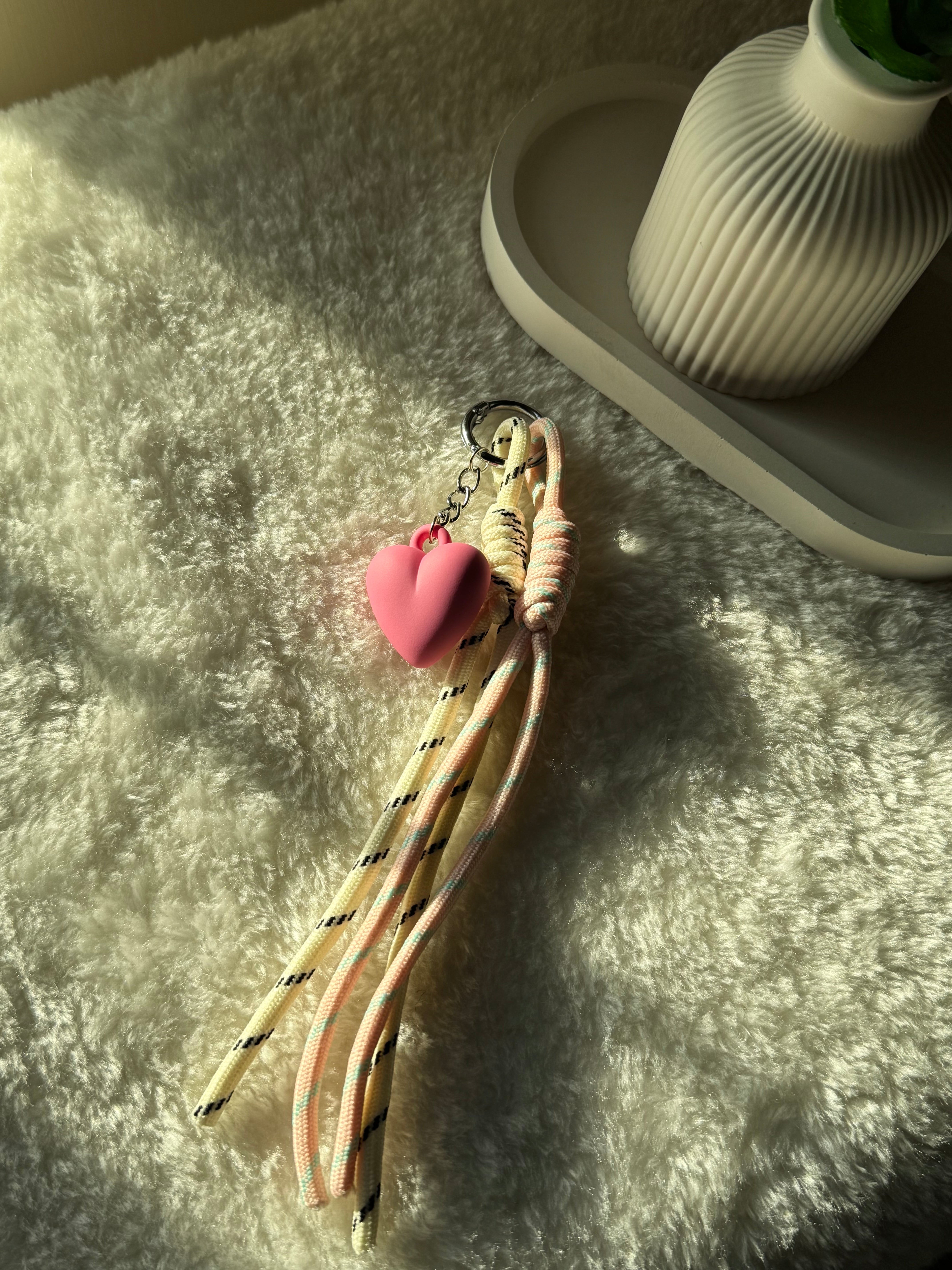 Pink Heart Bag Charm