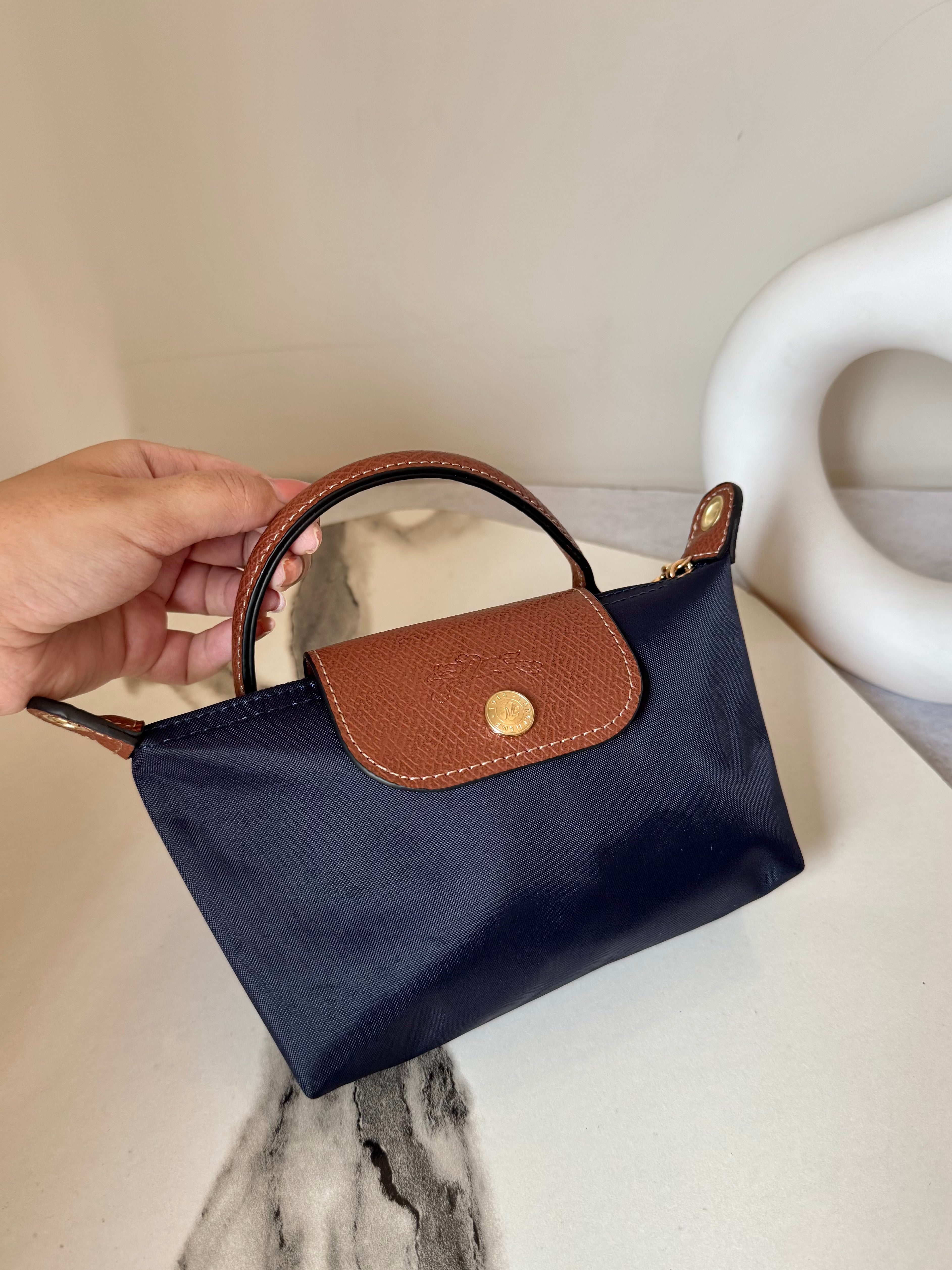 LongChamp Crossbody Bag with Strap - Blue (WITH BRAND LOGO)