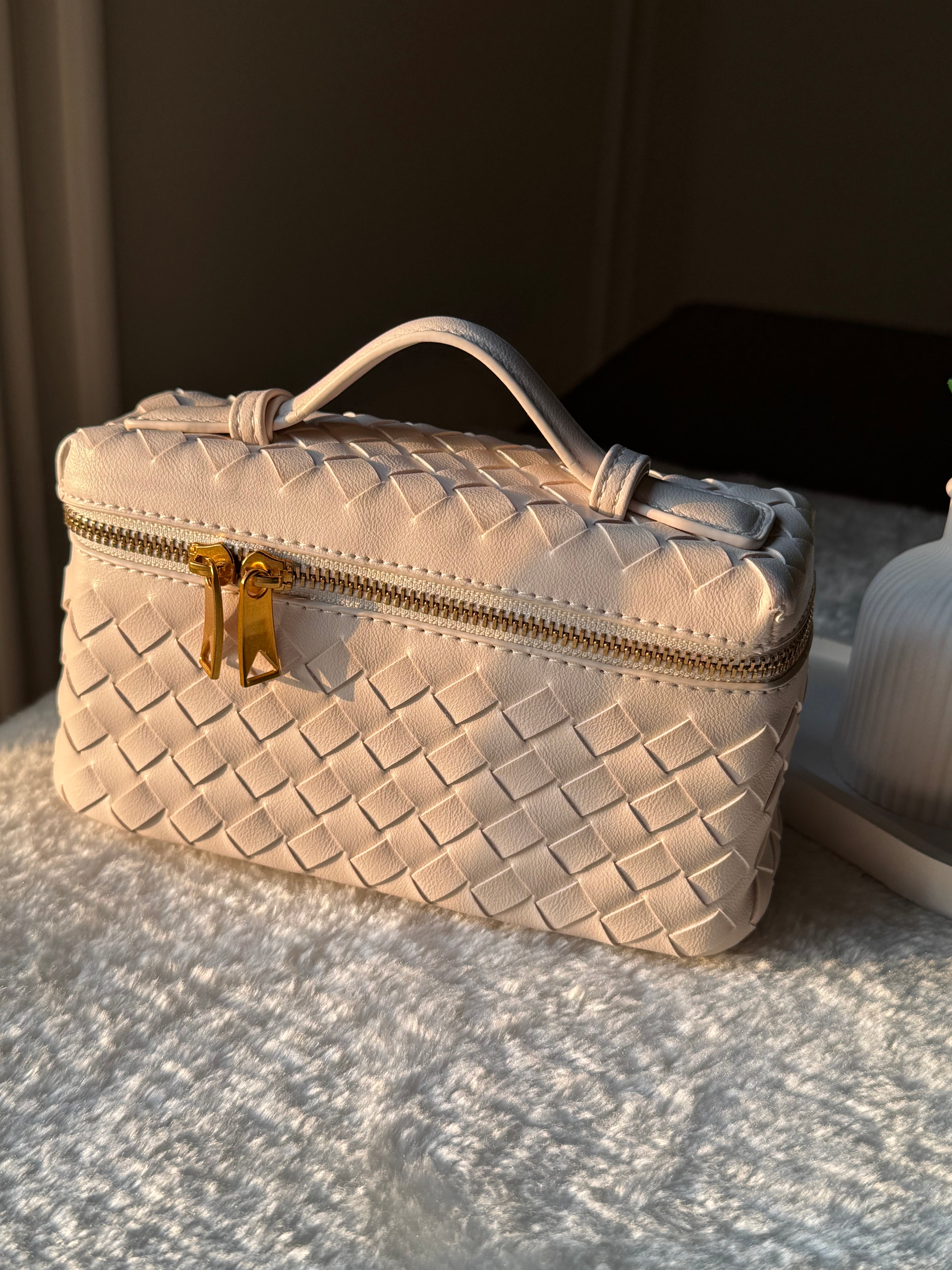 JW Pie Woven Bag with Long Strap (Cream)