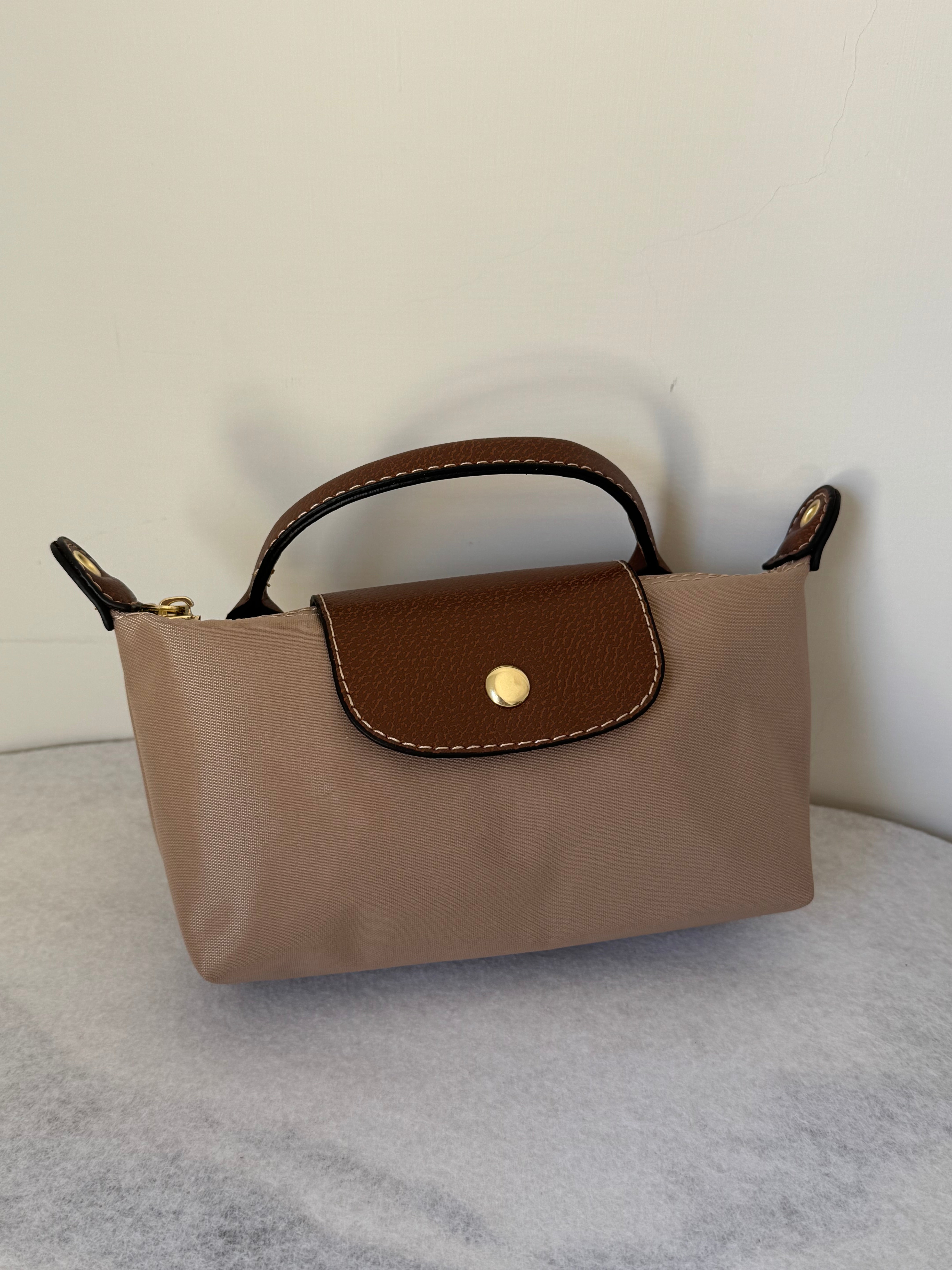 Longchamp Crossbody Bag with Strap - Small Khaaki (NO LOGO)