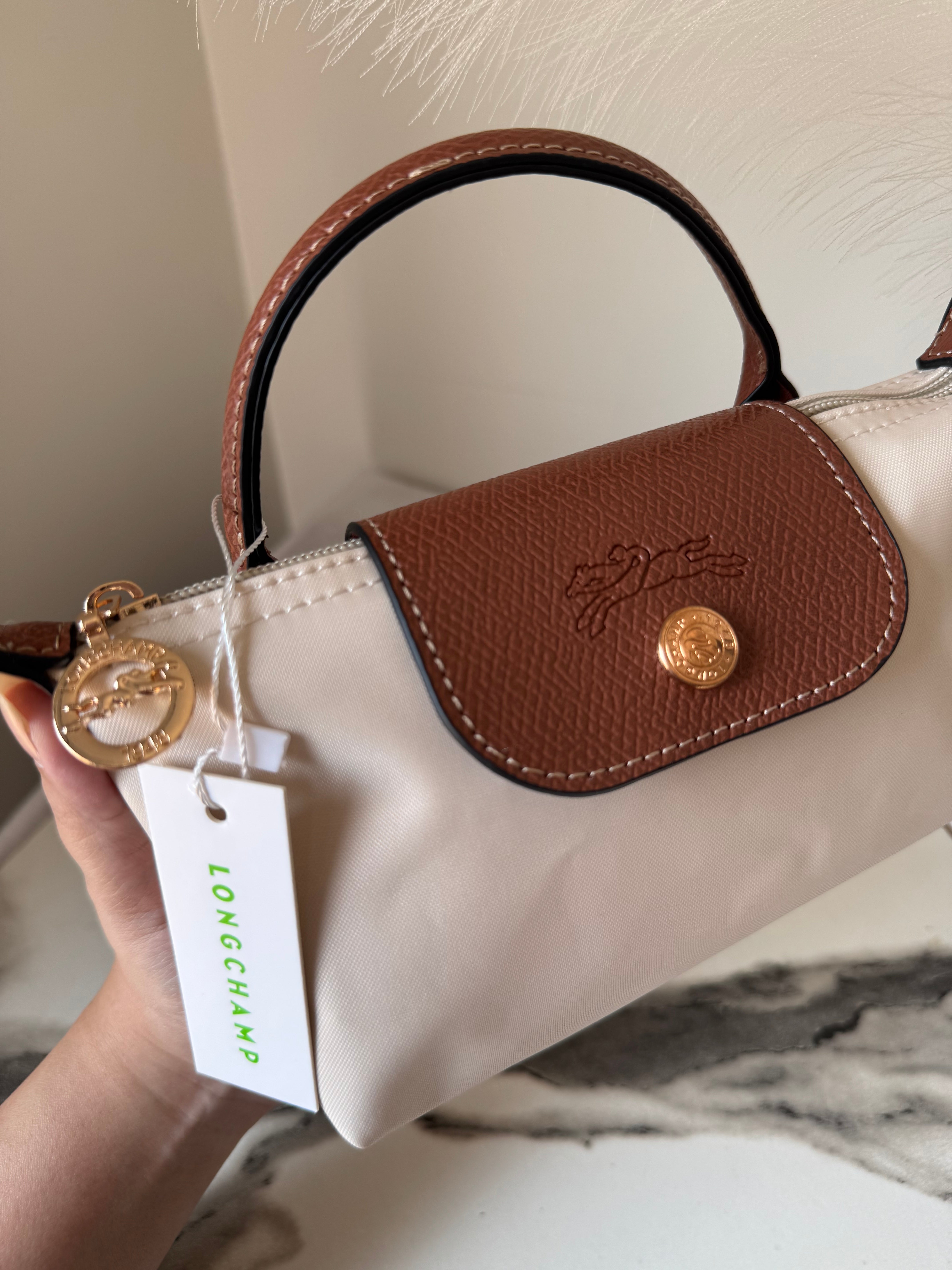 LongChamp Crossbody Bag with Strap - Paper White (WITH BRAND LOGO)
