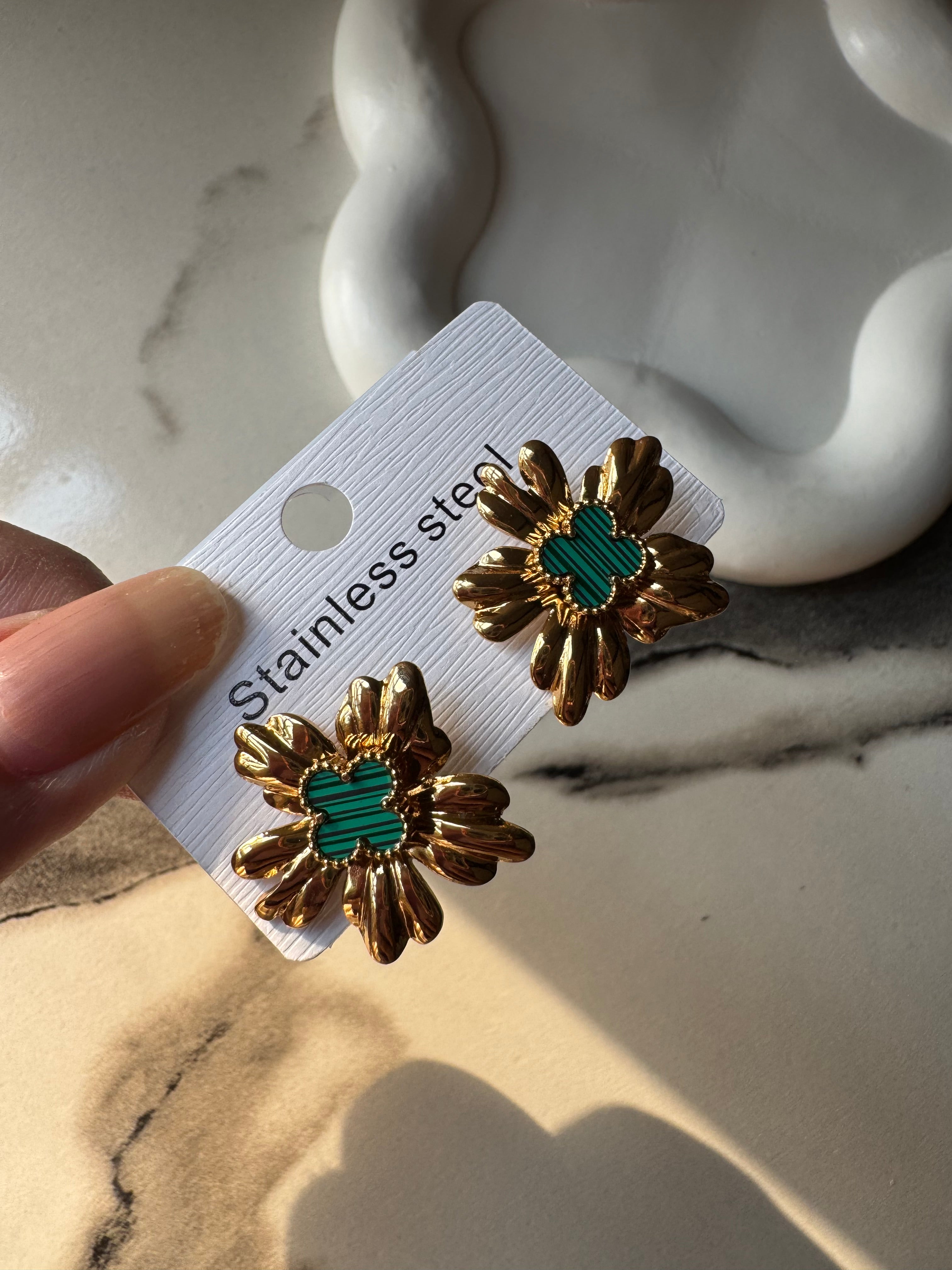Van Cleef Inspired Turquoise - 18K Gold Plated
