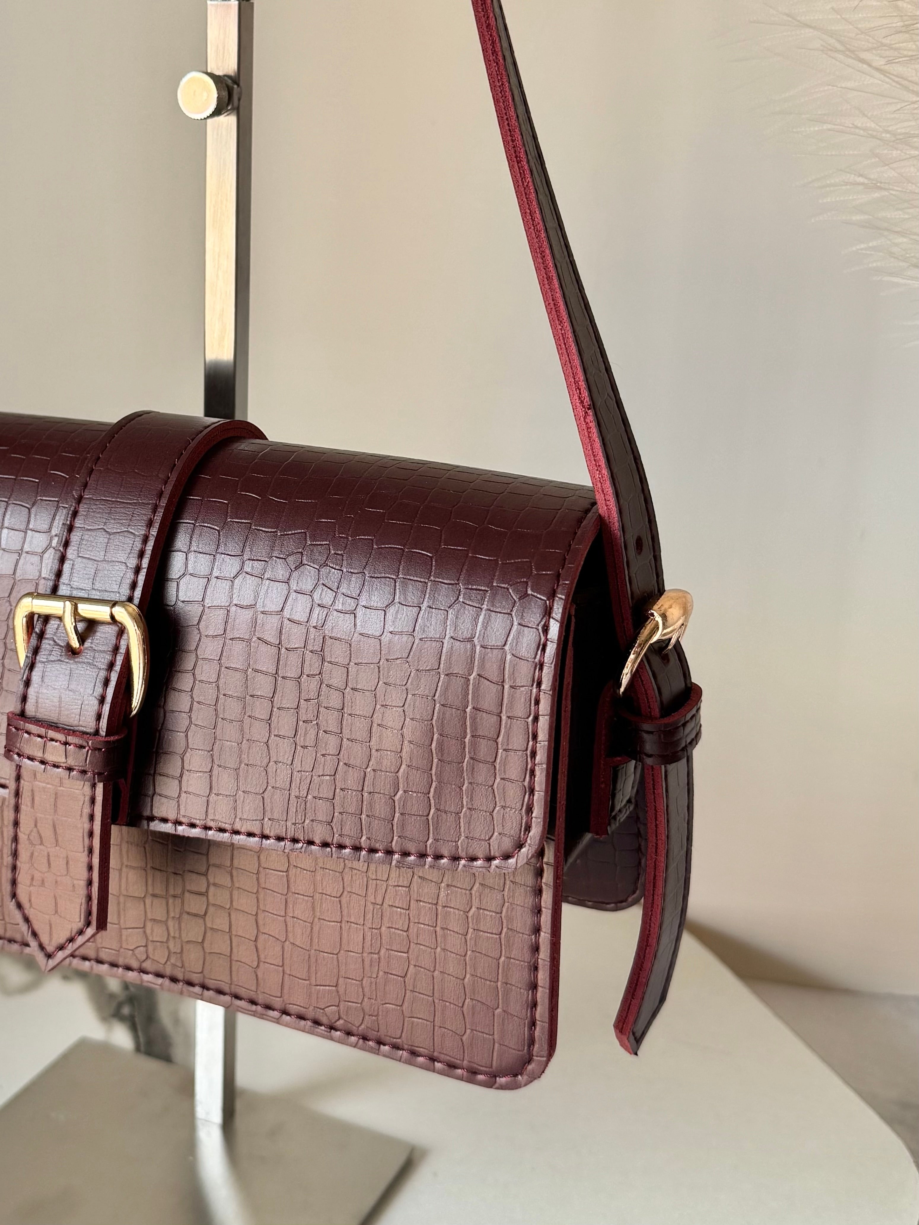 Ella Shoulder Bag - Maroon