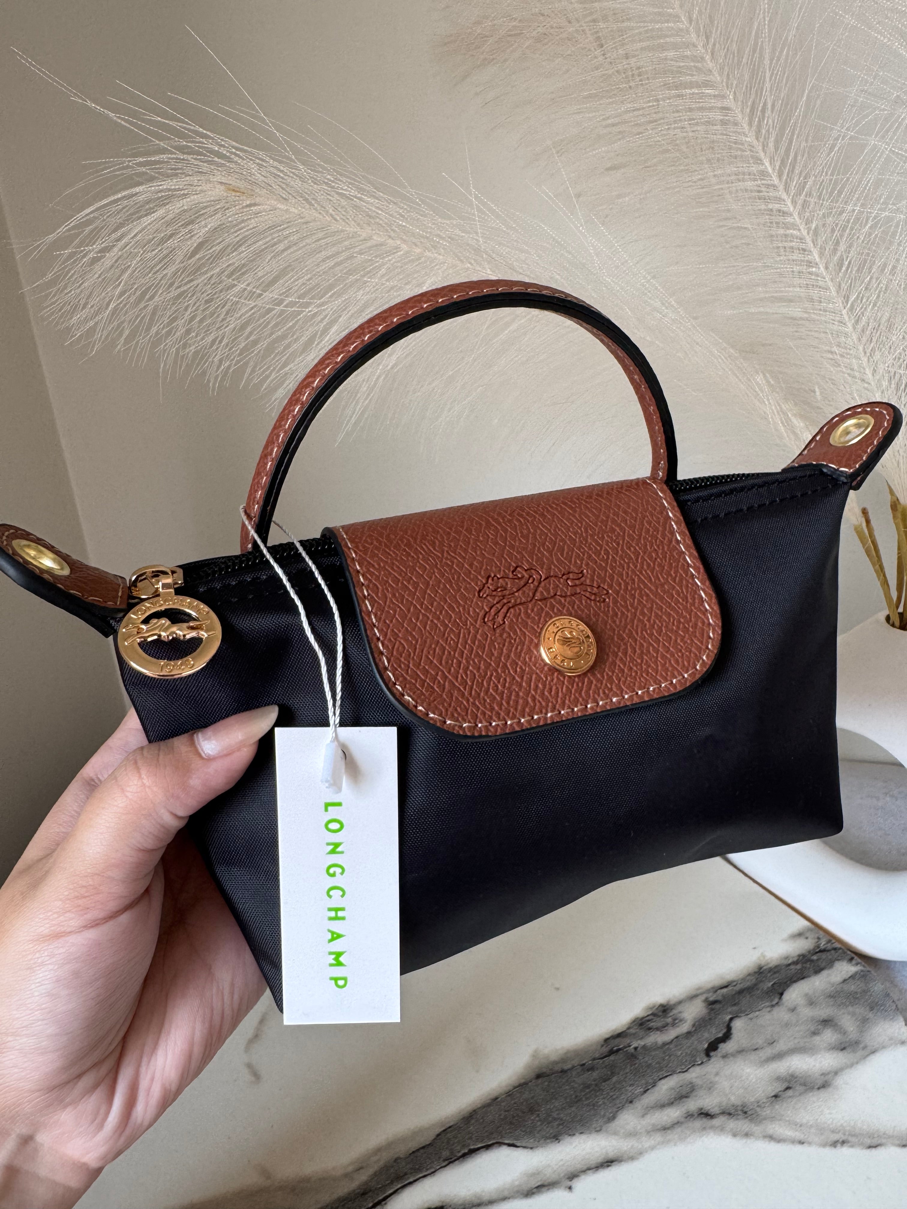 LongChamp Crossbody Bag with Strap - Black (WITH BRAND LOGO)