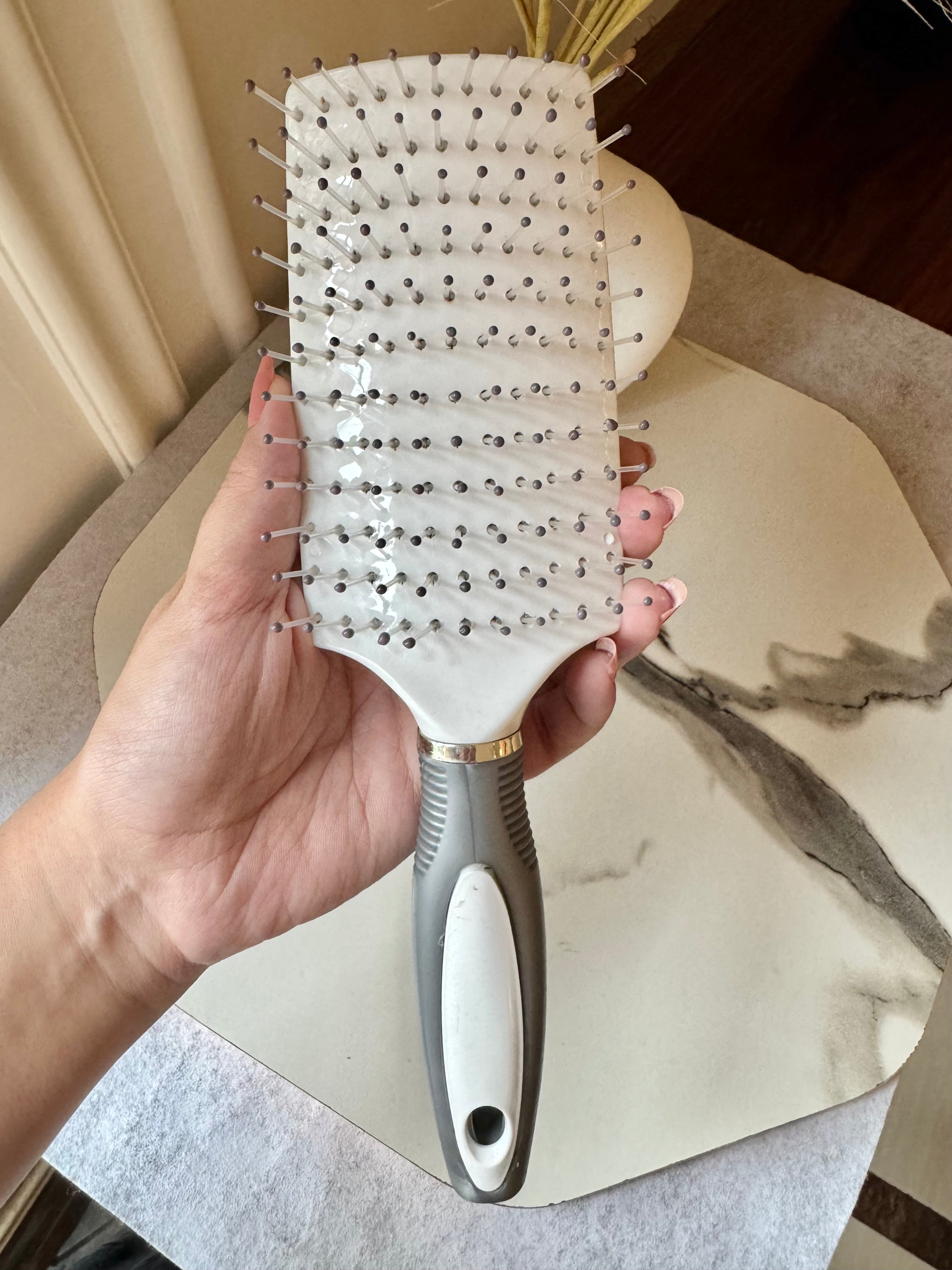 Detangle Hair Brush - White & Grey