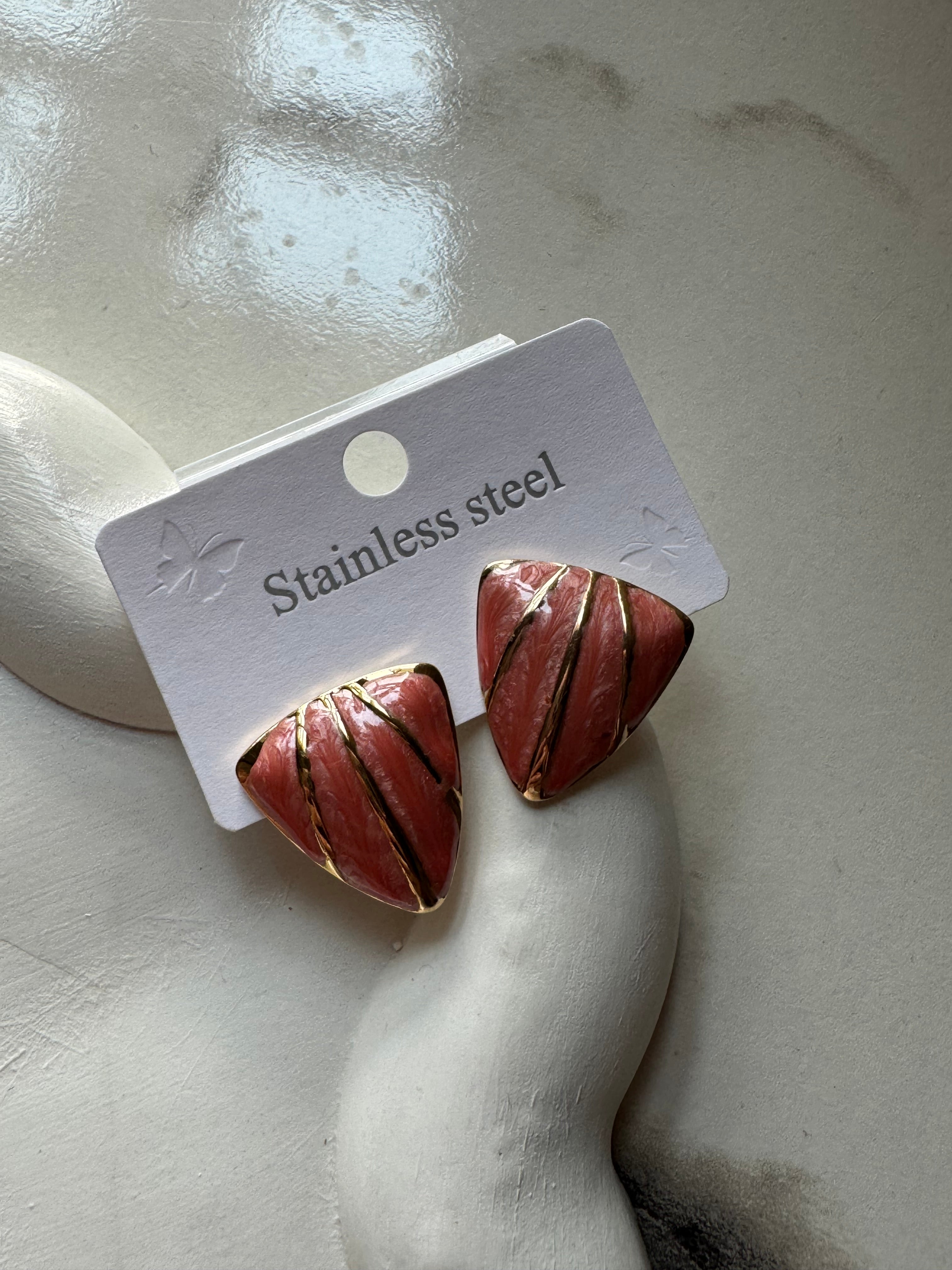 Trinity Studs - Peach