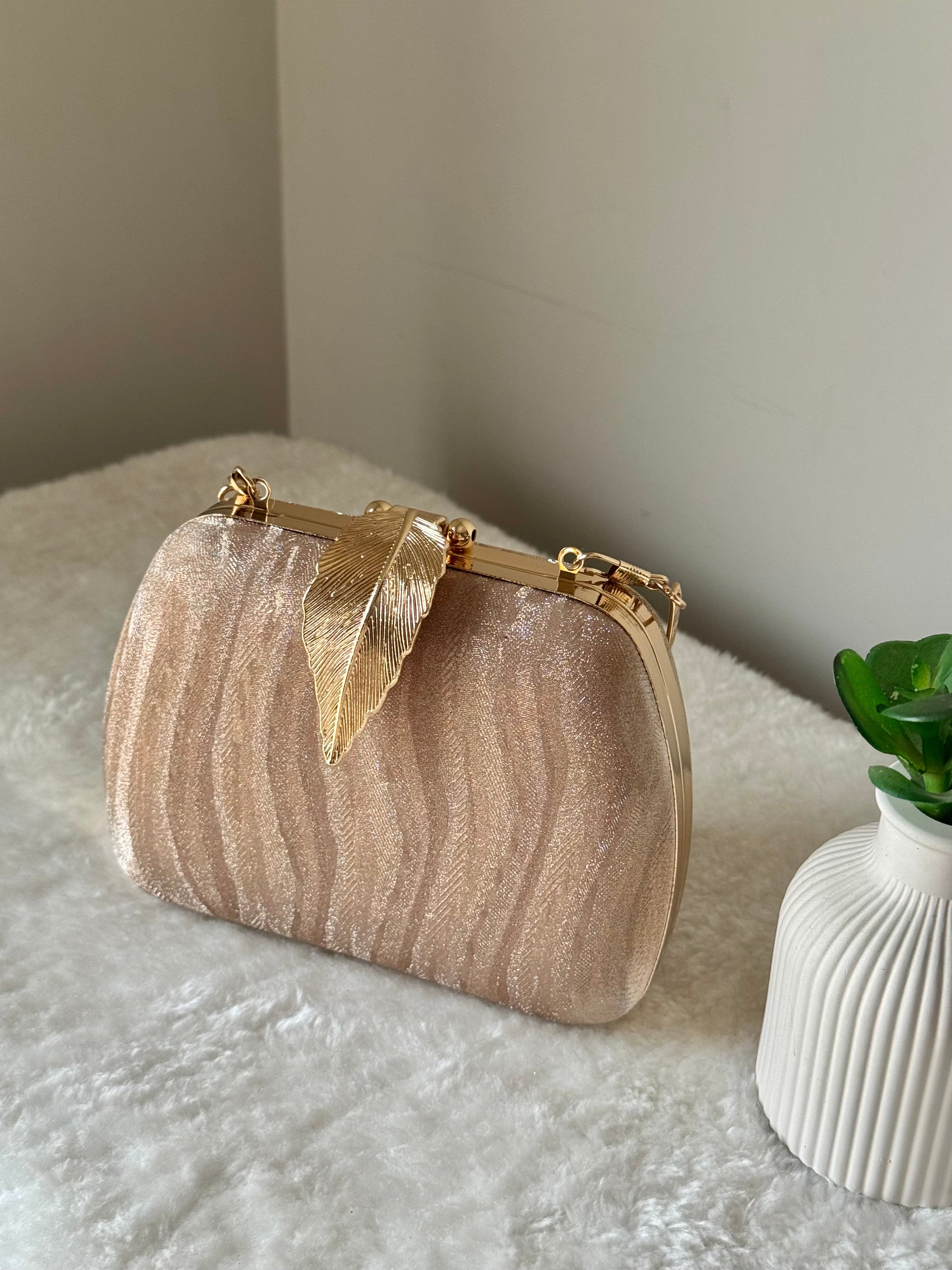 Crystal Charm Clutch - Rose Gold