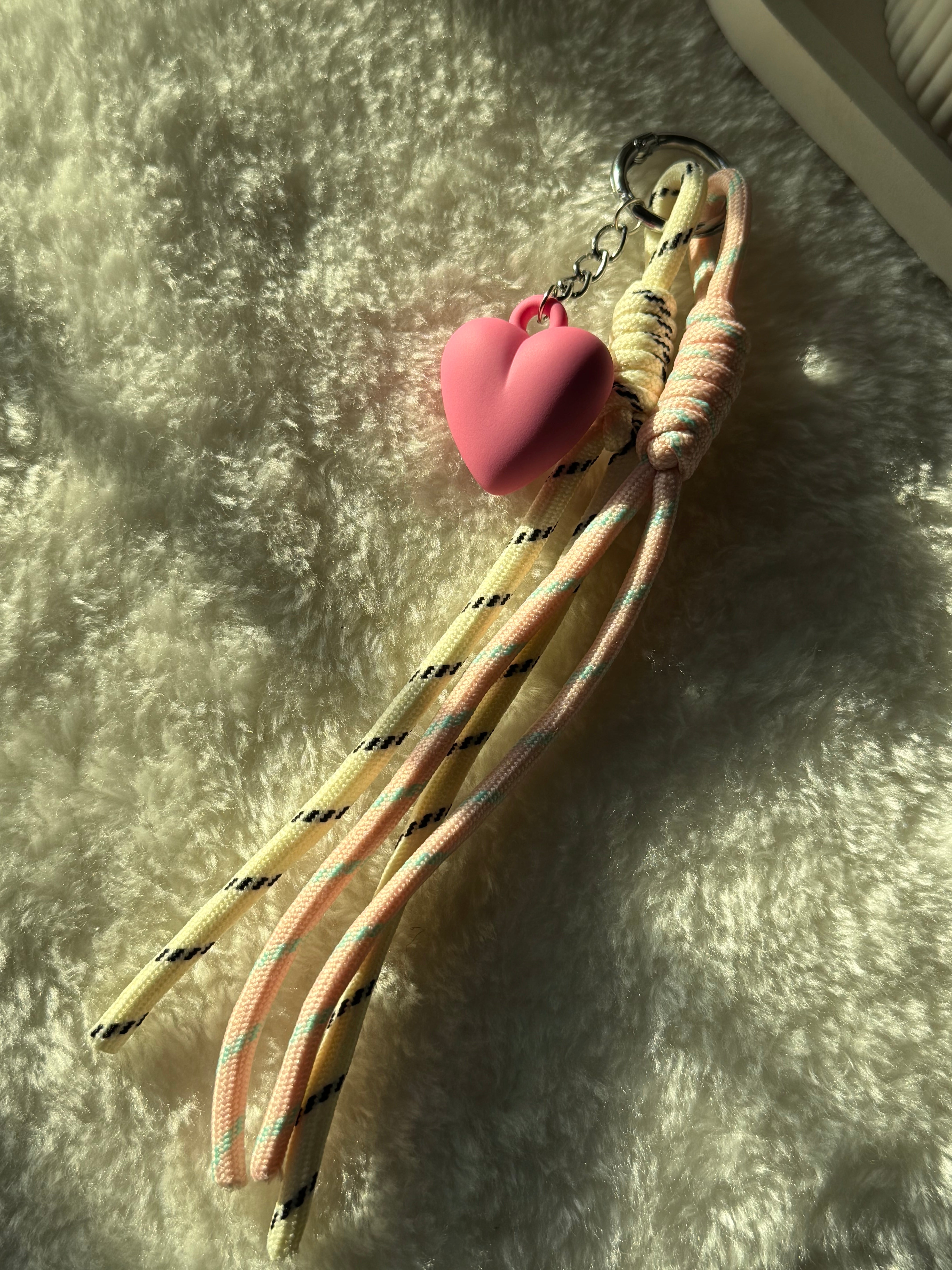 Pink Heart Bag Charm