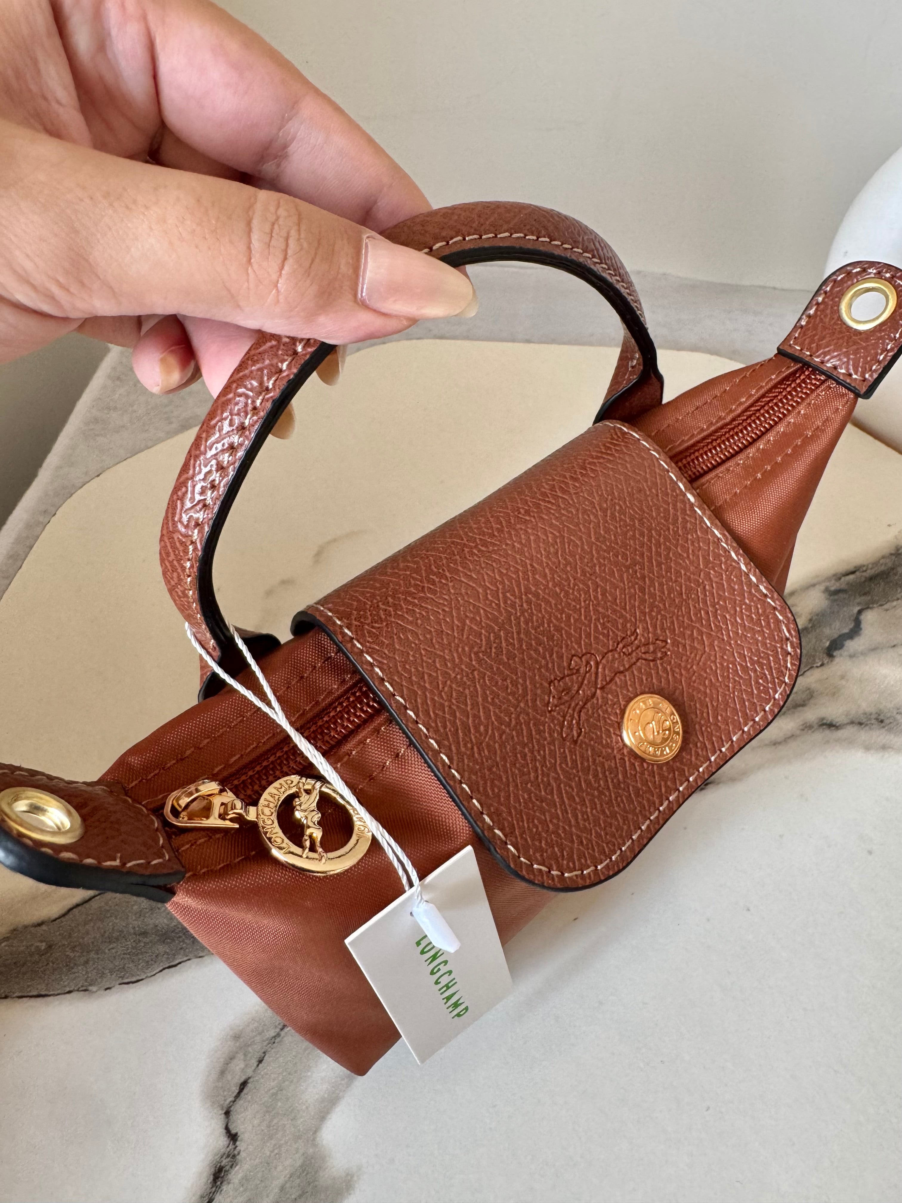 LongChamp Crossbody Bag with Strap - Rust (WITH BRAND LOGO)