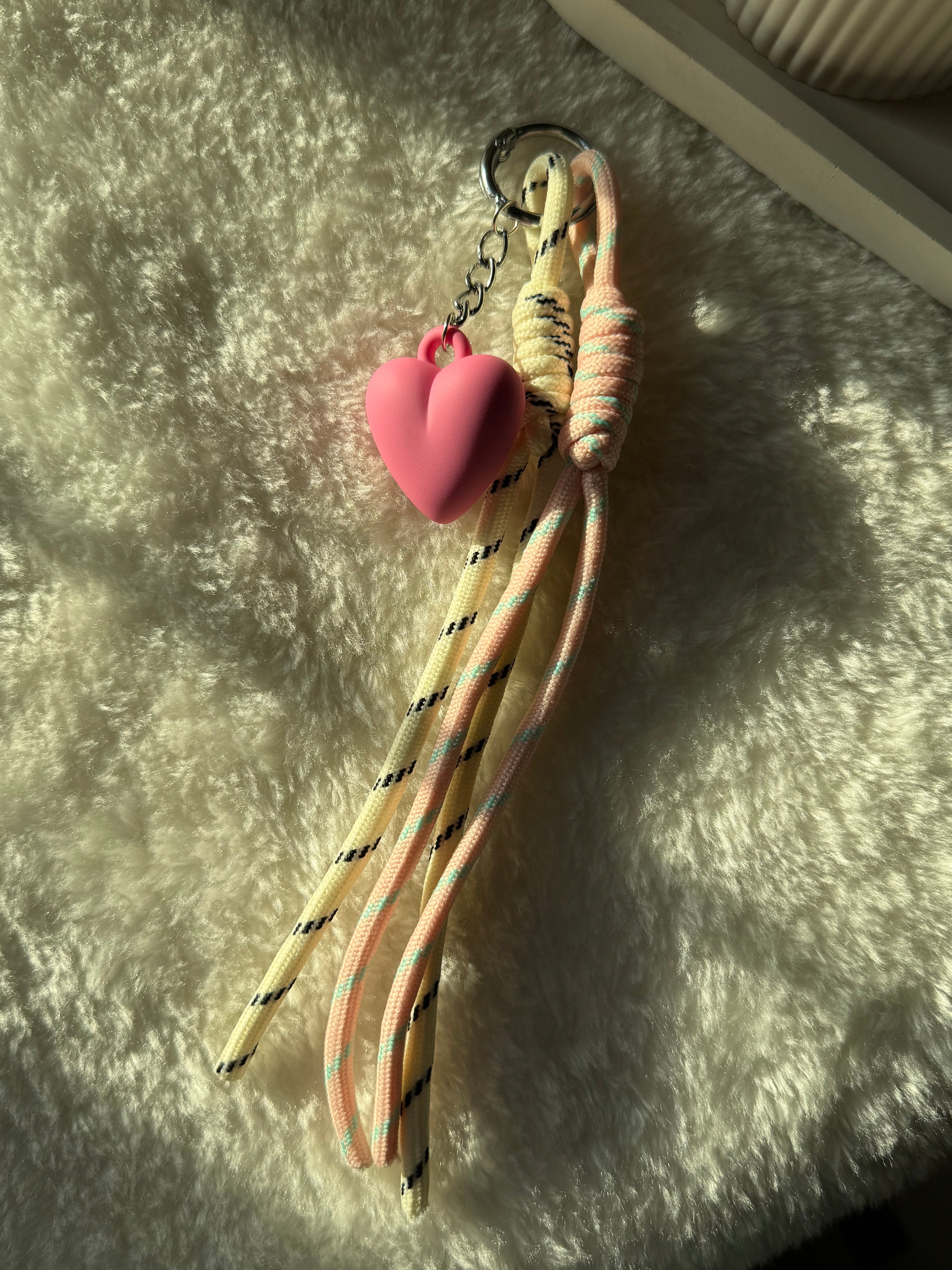 Pink Heart Bag Charm