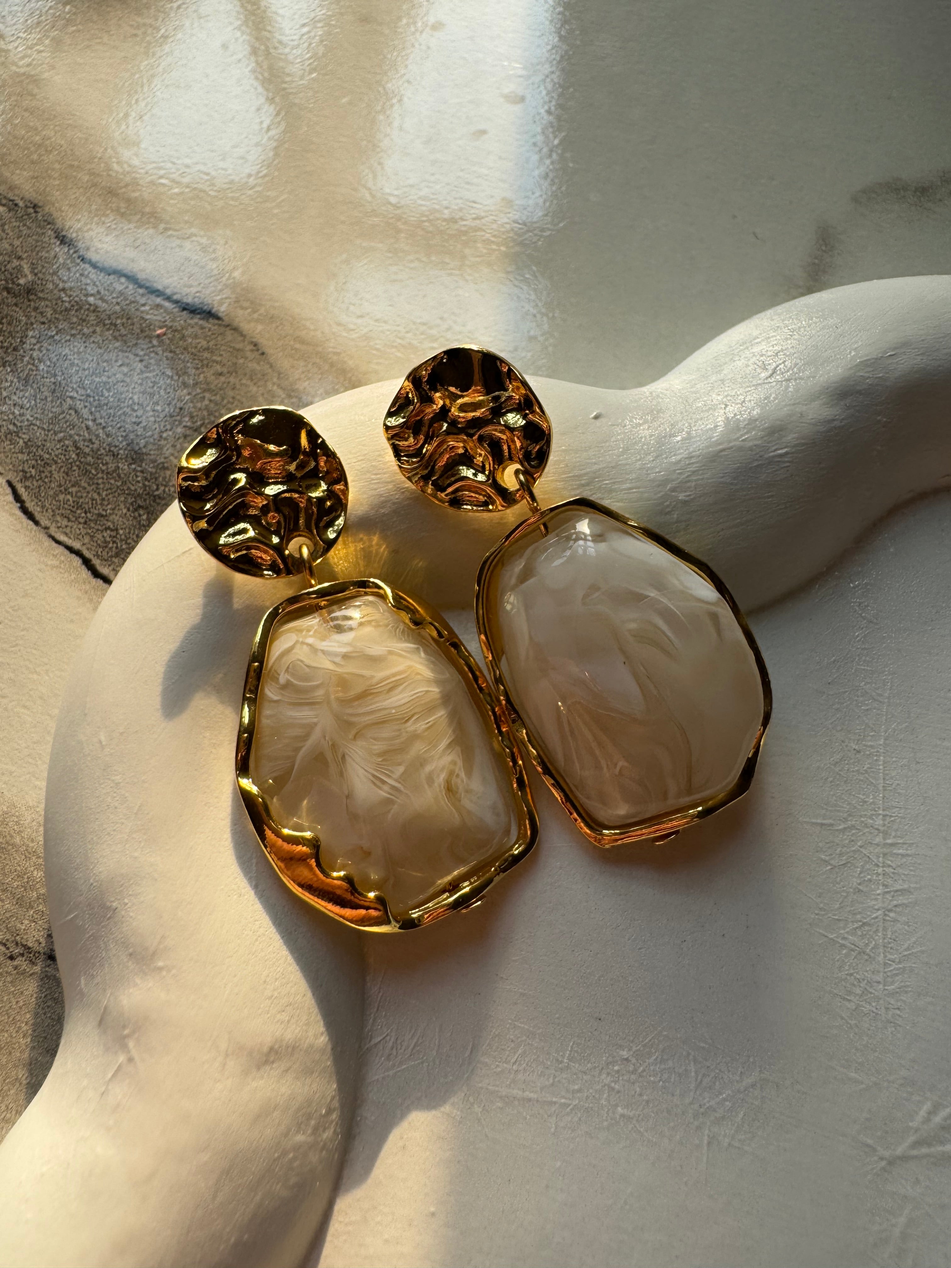 Moonlit GoldStuds - 18K Gold Plated