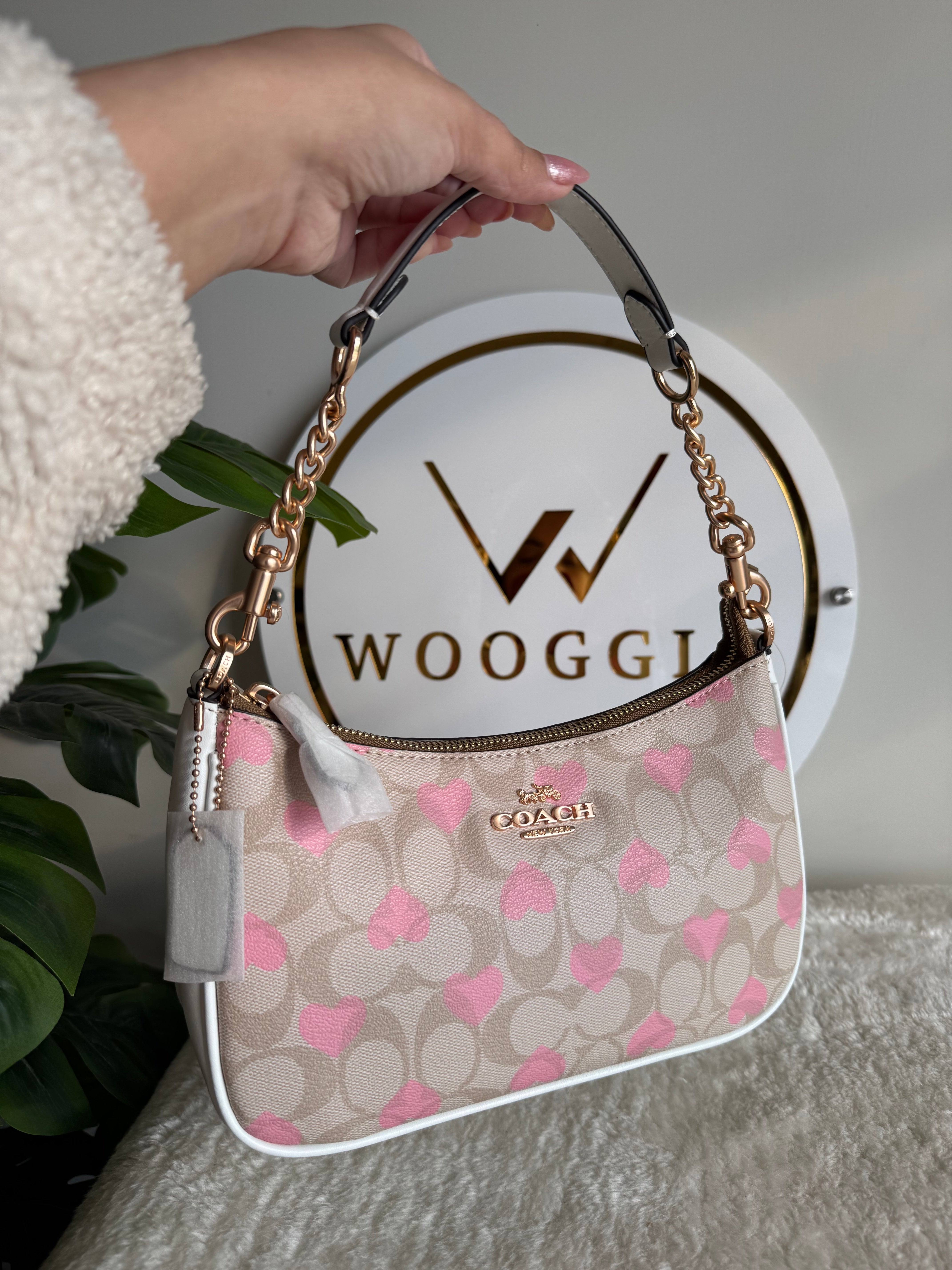 COACH TERI PREMIUM (Beige with Pink Hearts) - MAGNETIC BOX PACKING