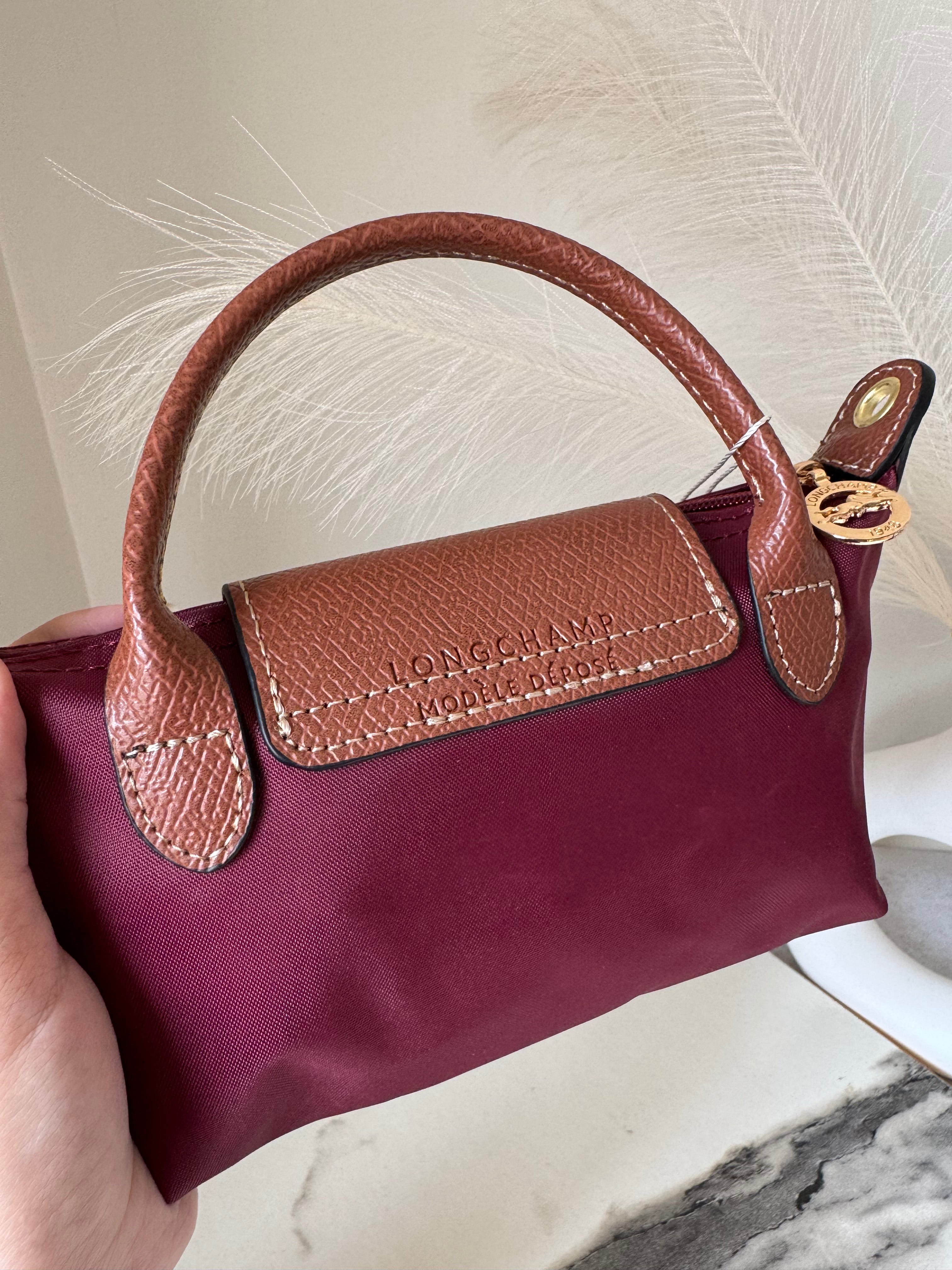 LongChamp Crossbody Bag with Strap - Wine Red (WITH BRAND LOGO)
