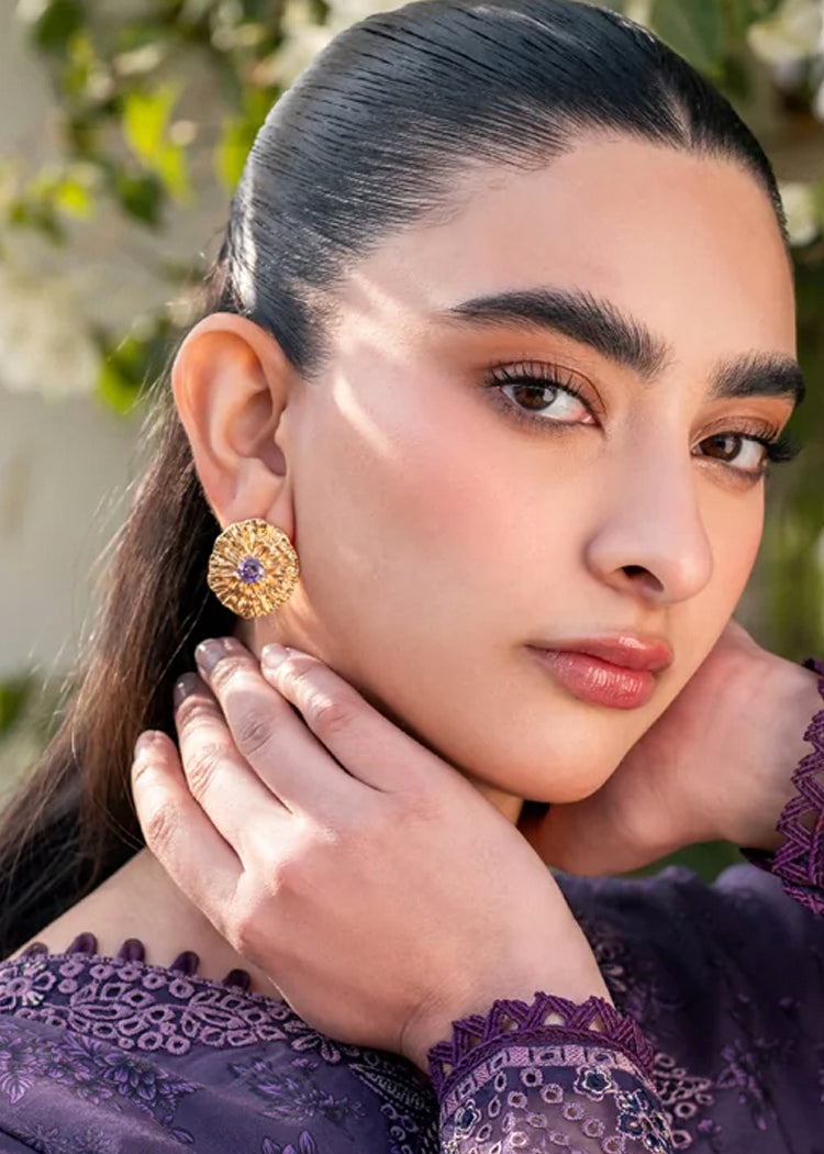 Lilac Gold Earrings - 18K Gold Plated