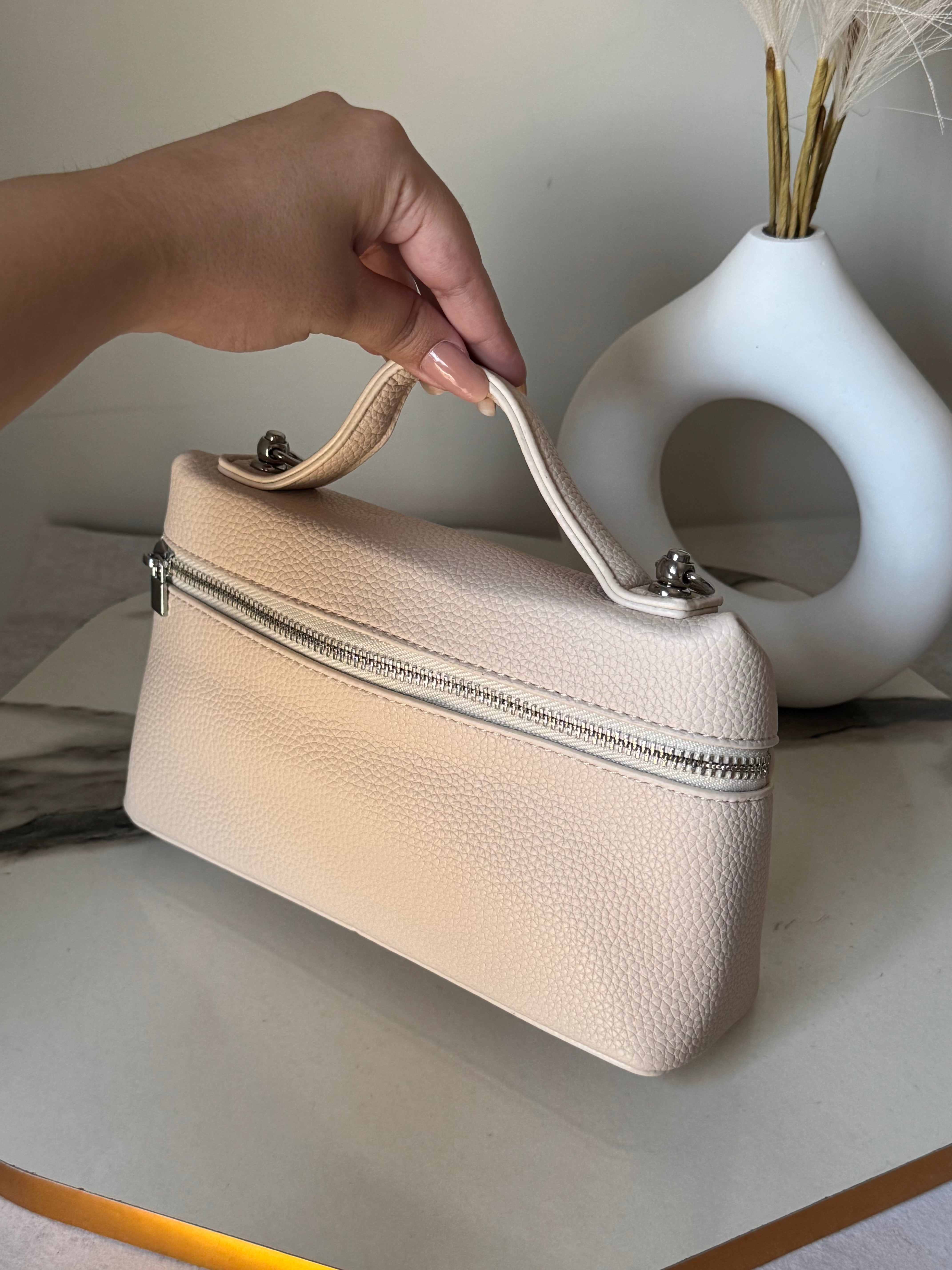 Loro Piana Inspired with Strap & Silk Scarf - Off White