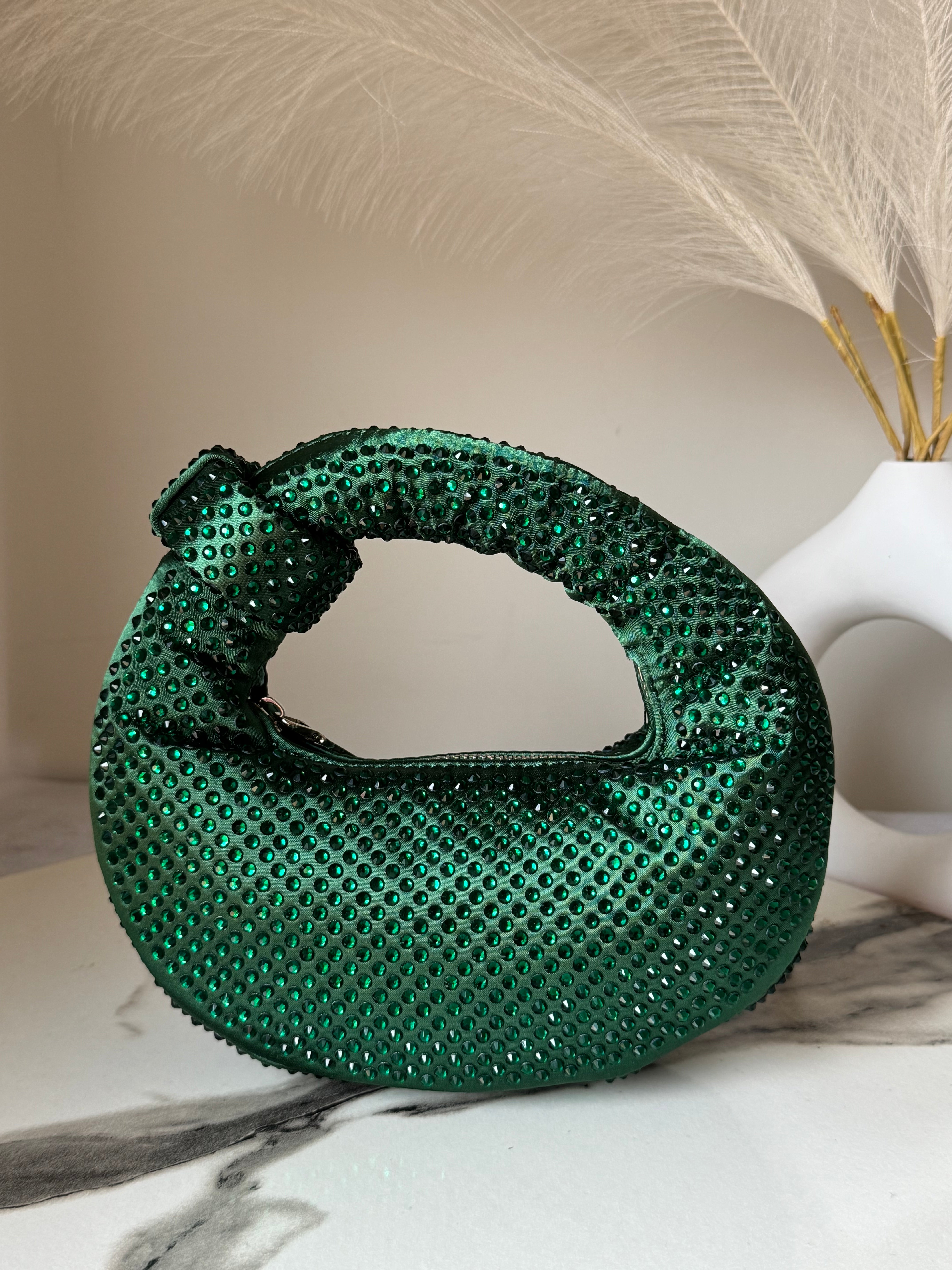 JW PIE Inspired Rhinestone Bag (Green)