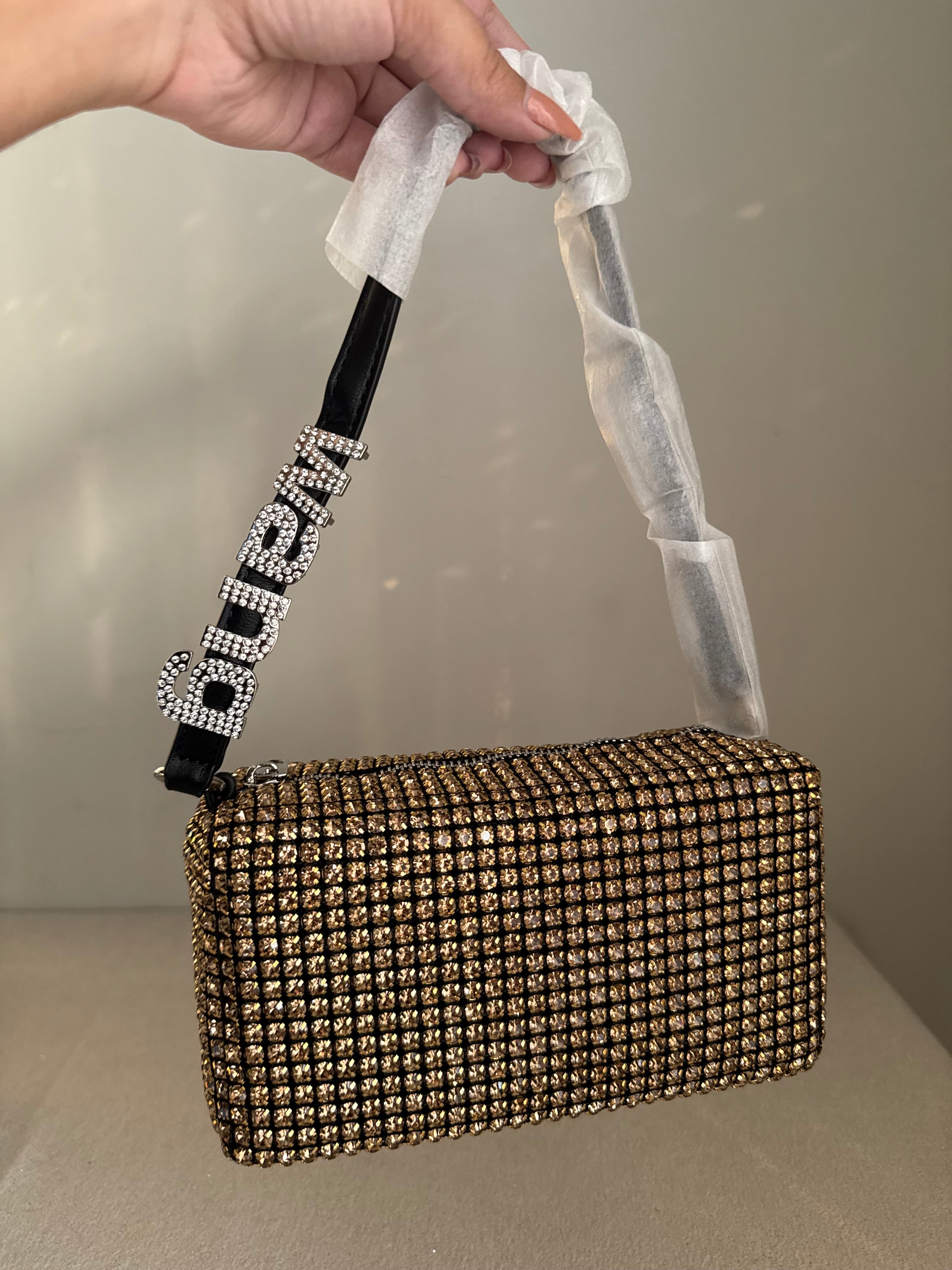 Alexander Wang Rhinestone Evening Clutch (Champagne & Black)