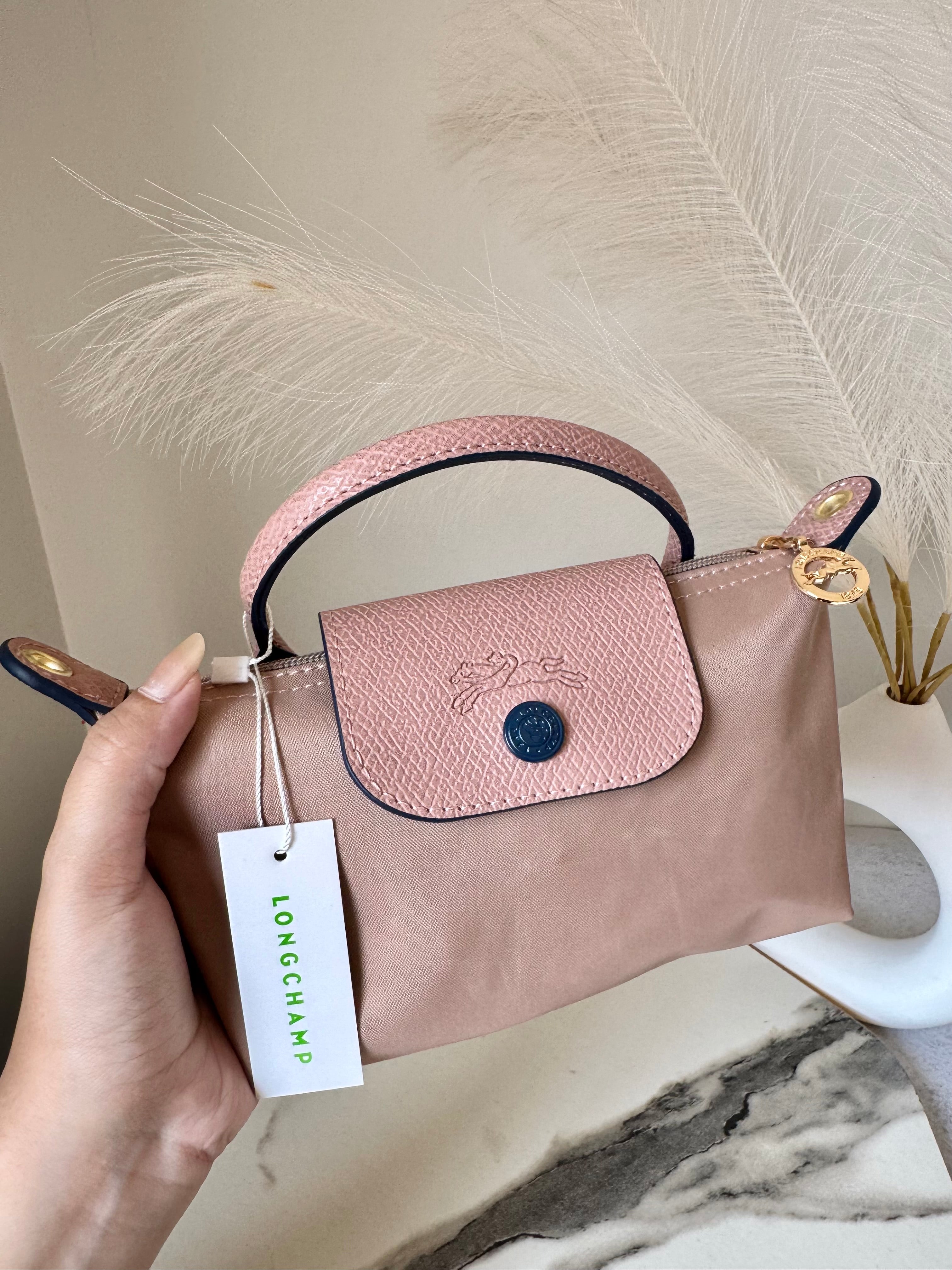 LongChamp Crossbody Bag with Strap - Light Pink (WITH BRAND LOGO)