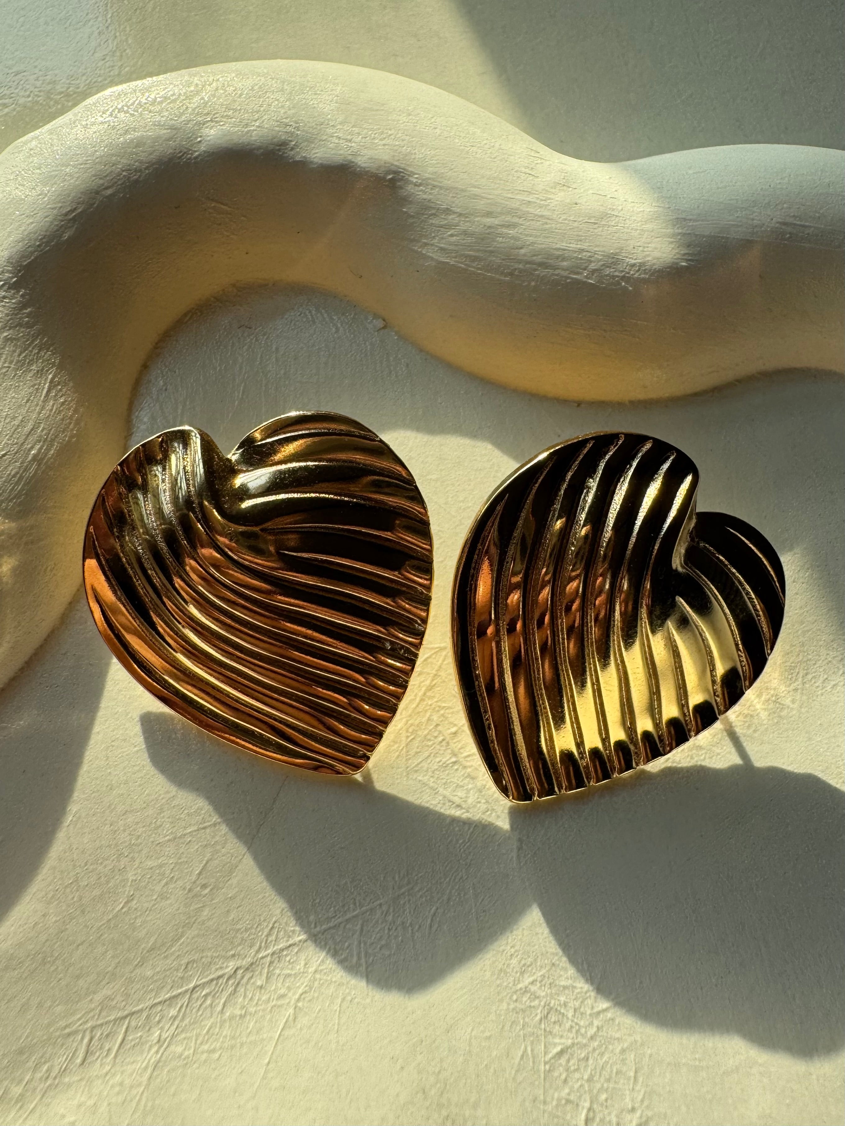 Serene Hearts Earrings - 18K Gold Plated