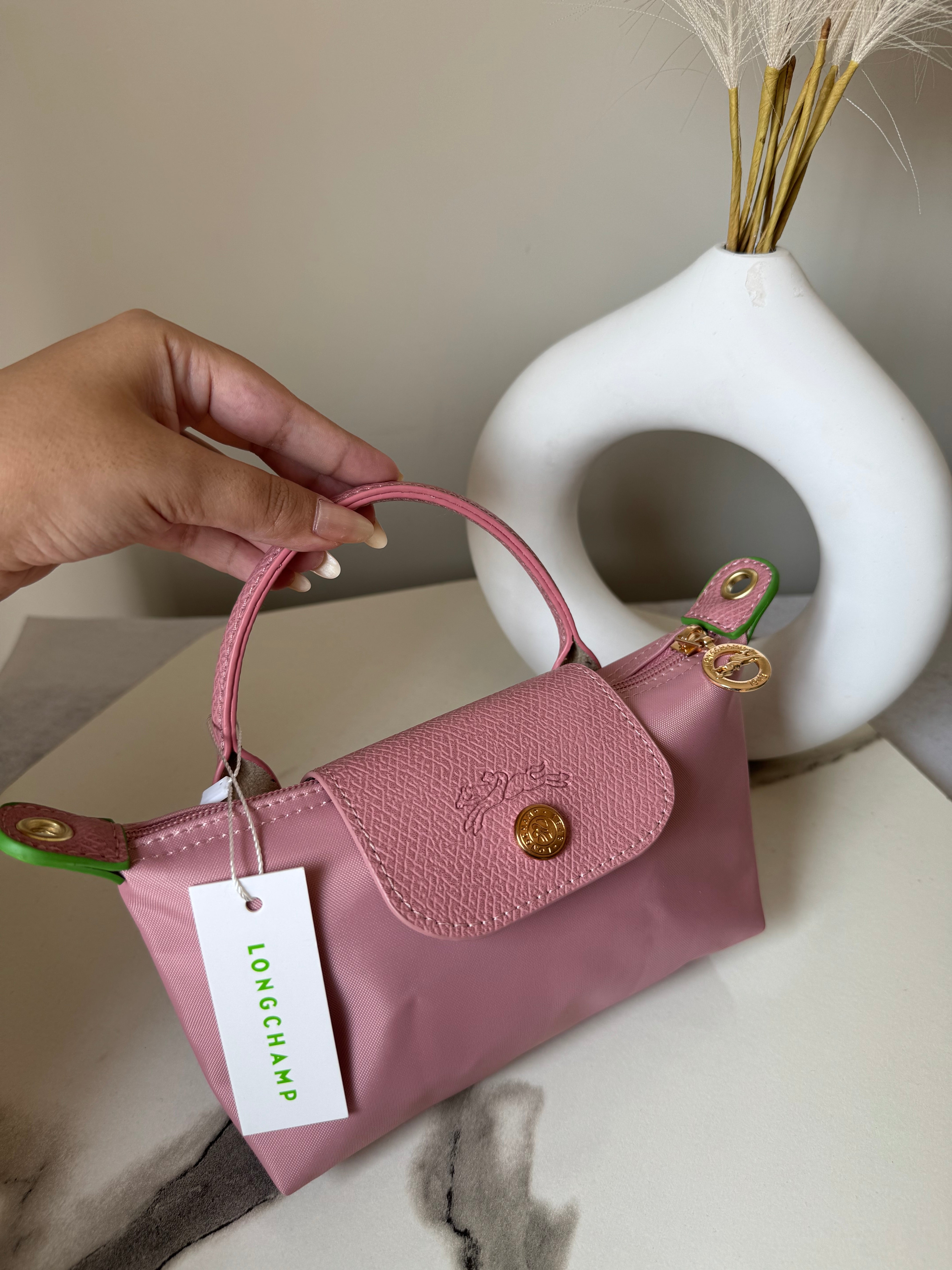 LongChamp Crossbody Bag with Strap - Marshmallow Pink (WITH BRAND LOGO)