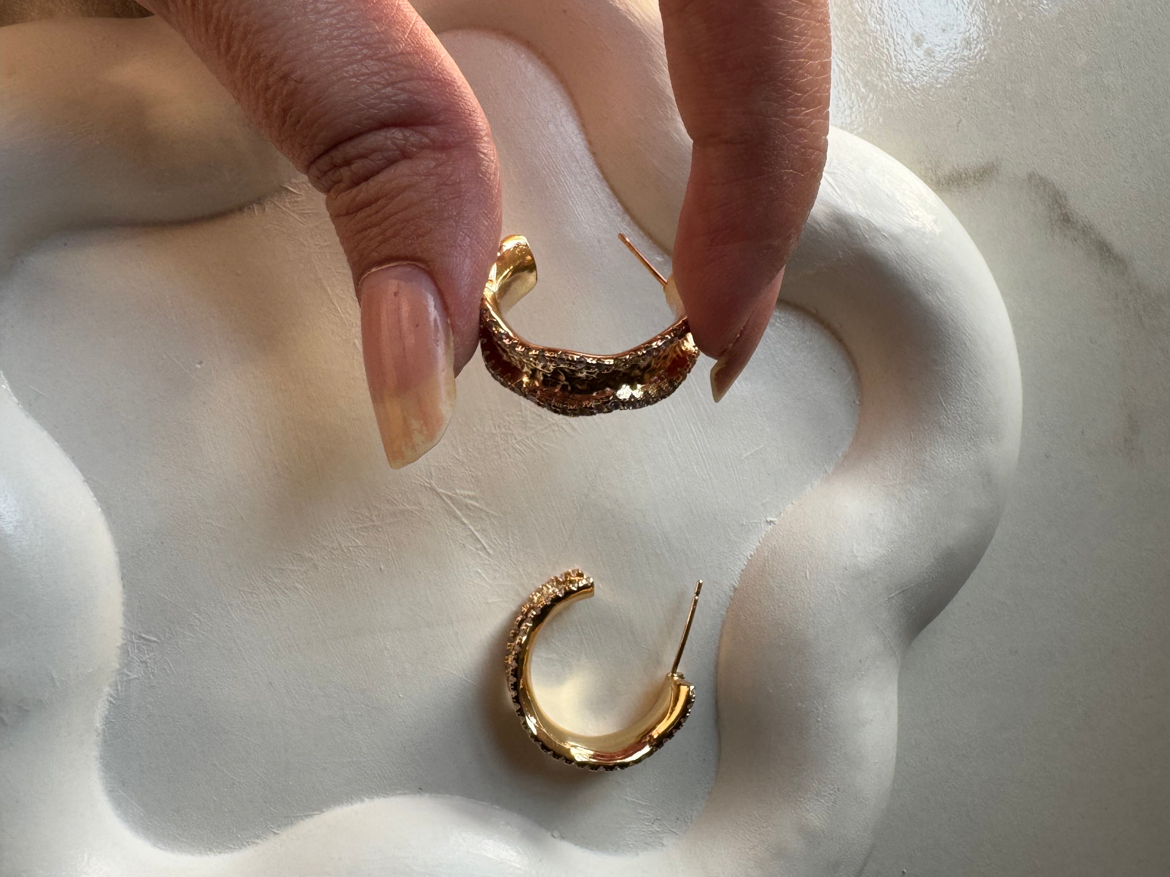 Crimson Hoops - 18K Gold Plated