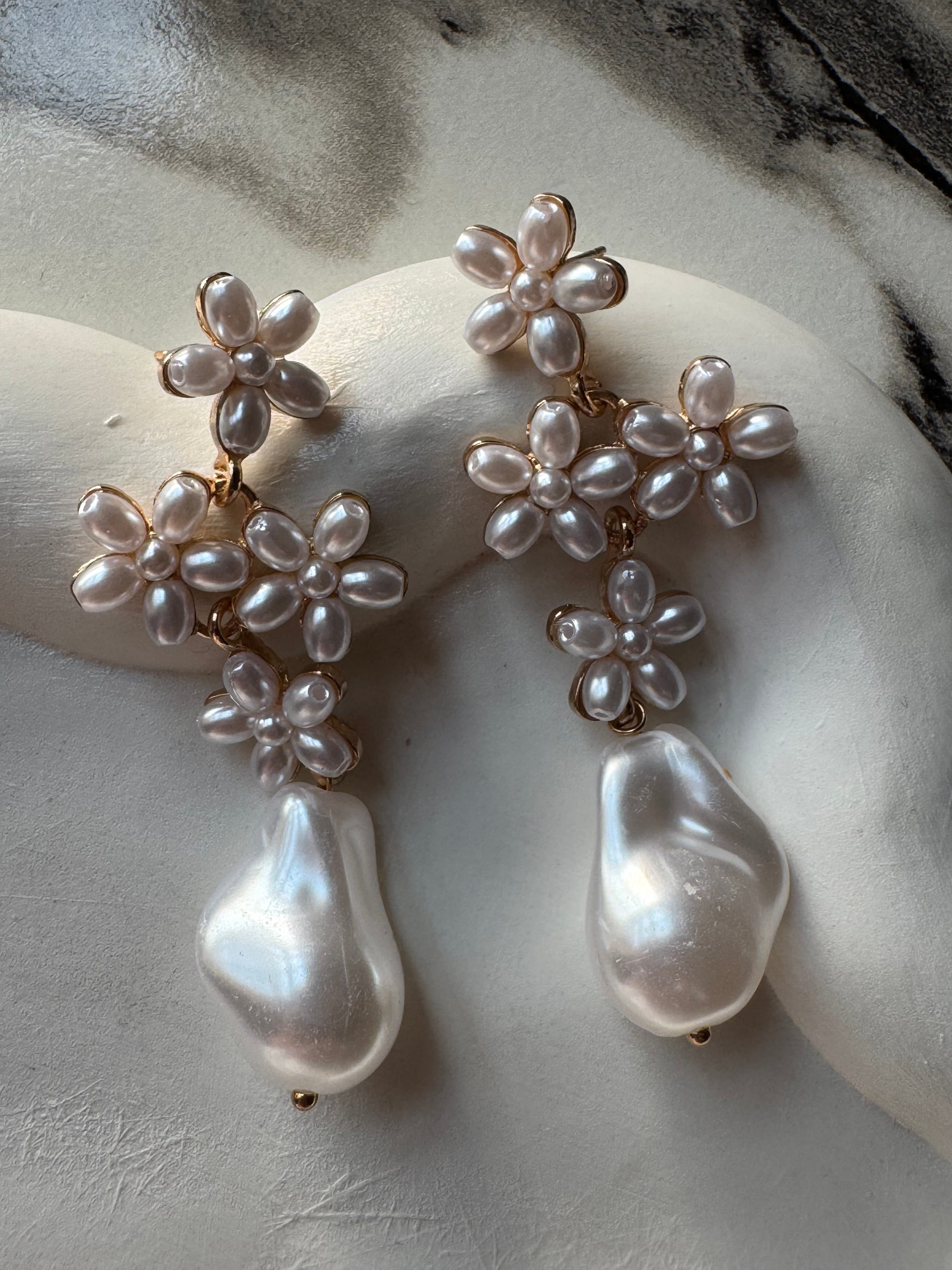 Majestic Pearl Drape Earrings