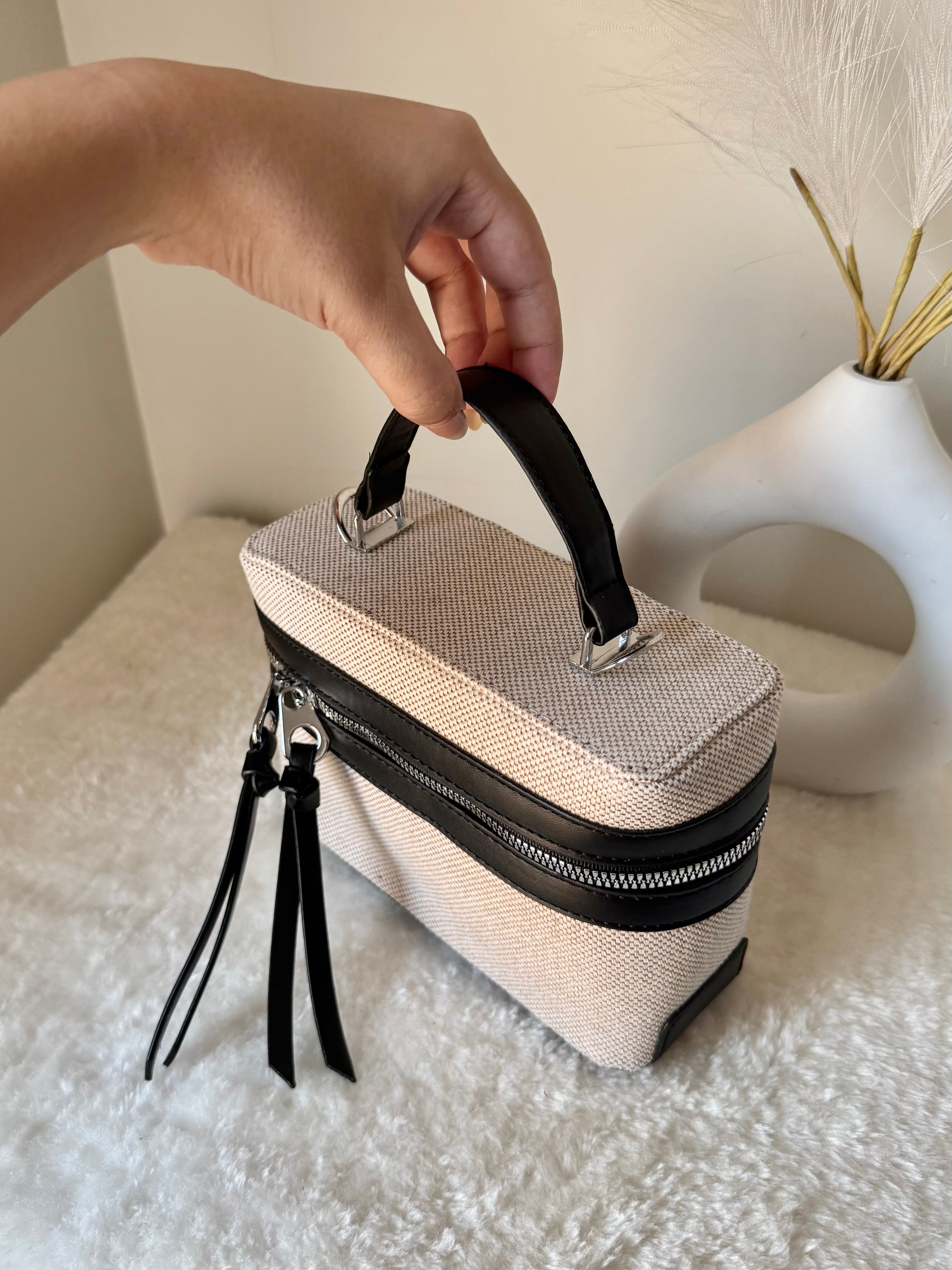ZARA Inspired Box Bag - Black with Long Strap